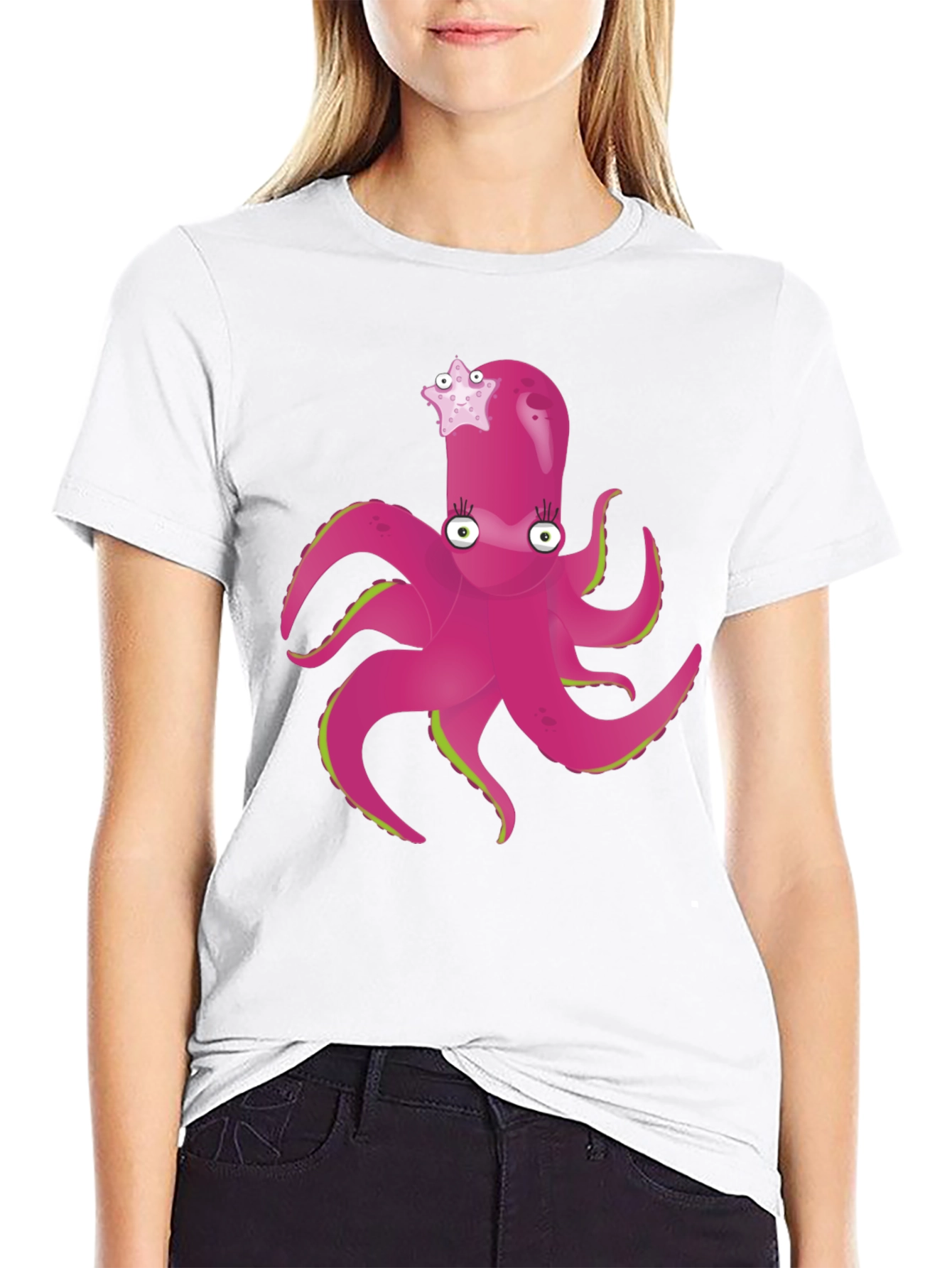 Black Cute Octopus T-Shirt - Funny Sea Creature Tee view 9