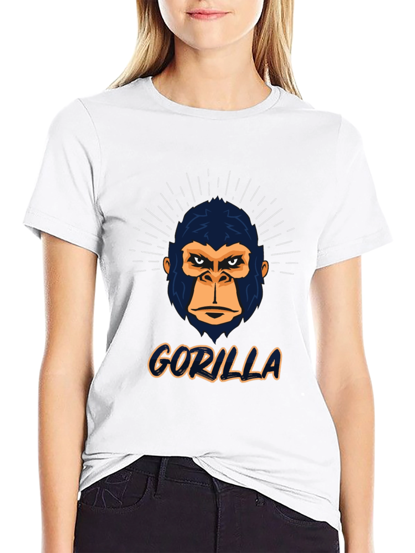 Black Gorilla Graphic Print Black T-Shirt view 9