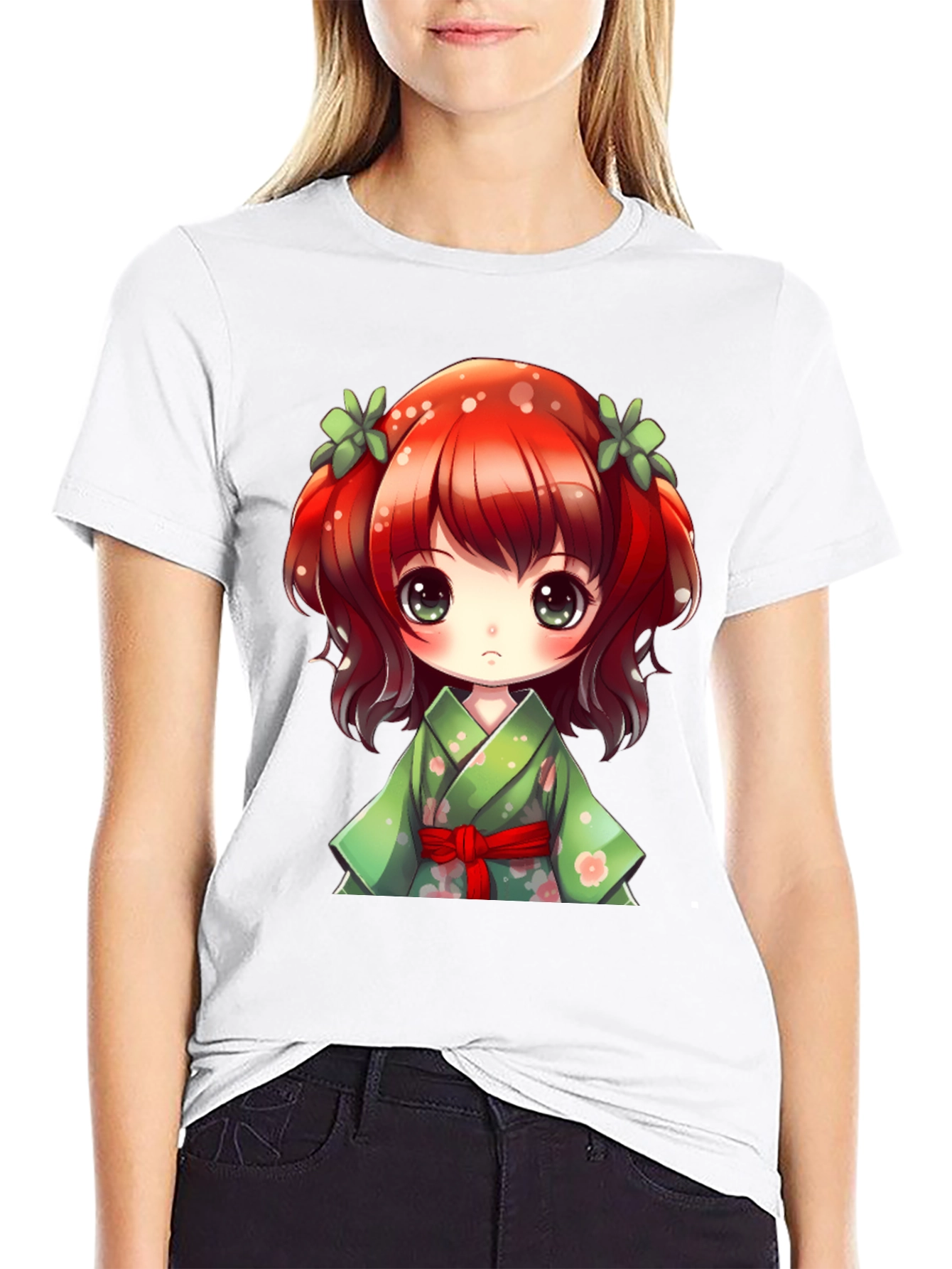 Black Anime Girl Graphic Tee - Kawaii Style view 9