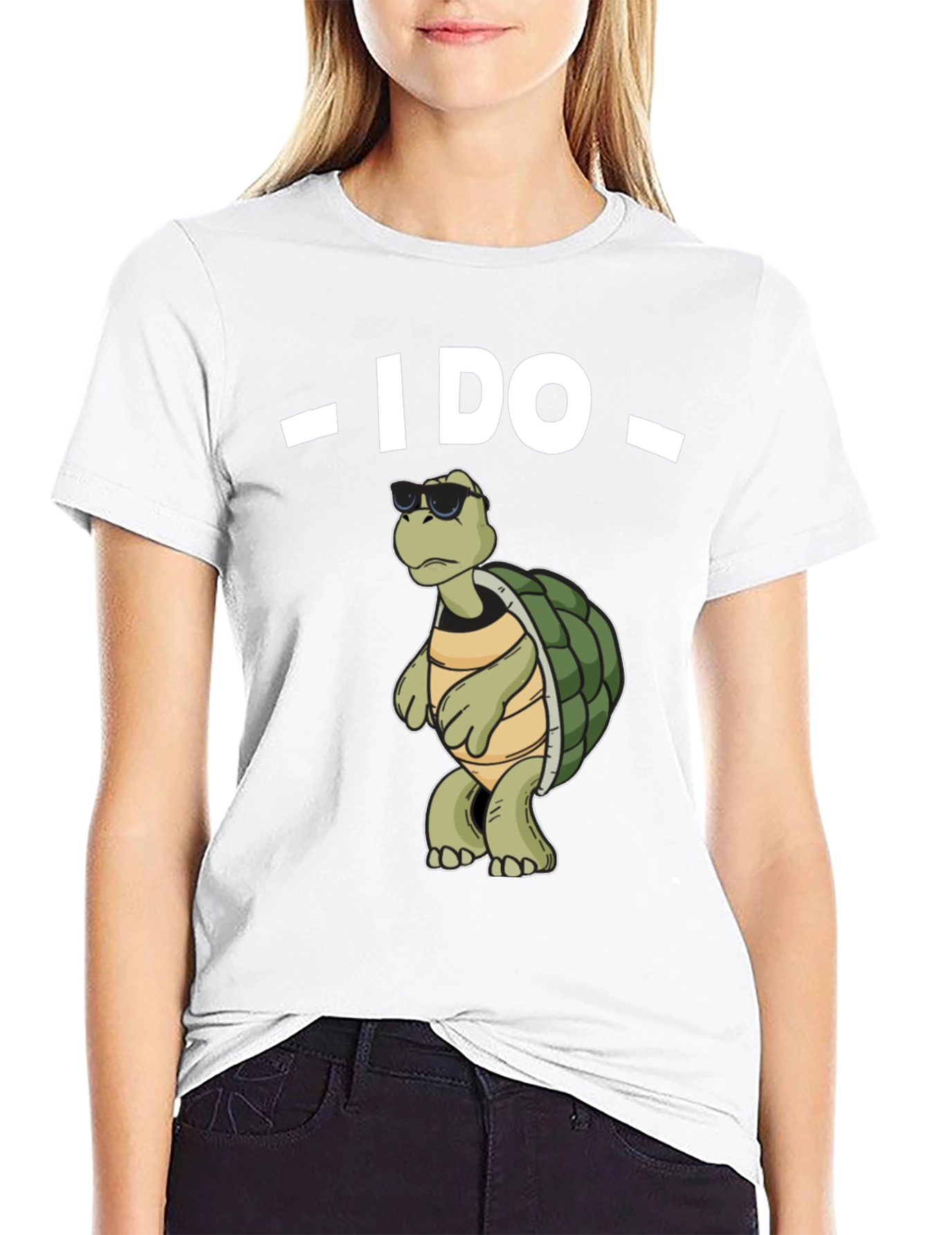 Black I Do Turtle T-Shirt - Funny Graphic Tee view 9