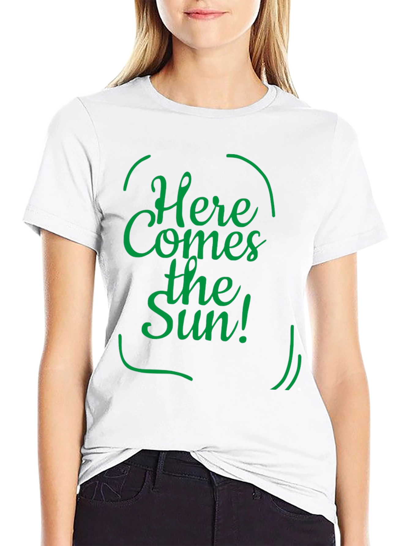 Black Here Comes the Sun T-Shirt - Classic Black Tee view 9