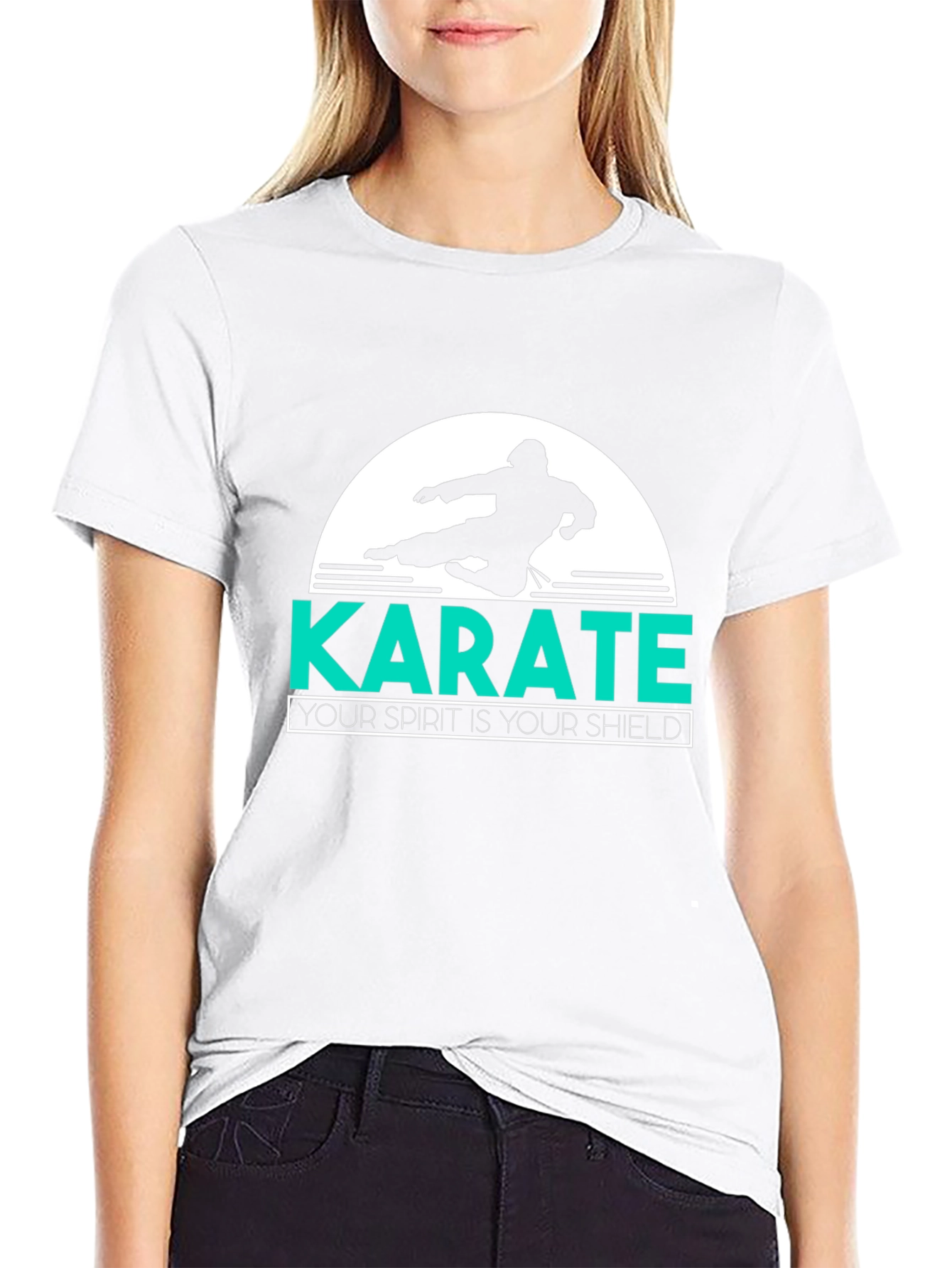 Black Karate Spirit Shield T-Shirt - Black view 9