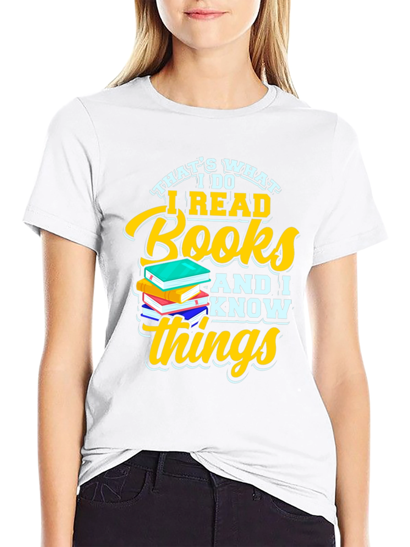 Black I Read Books and I Know Things Graphic Tee view 9