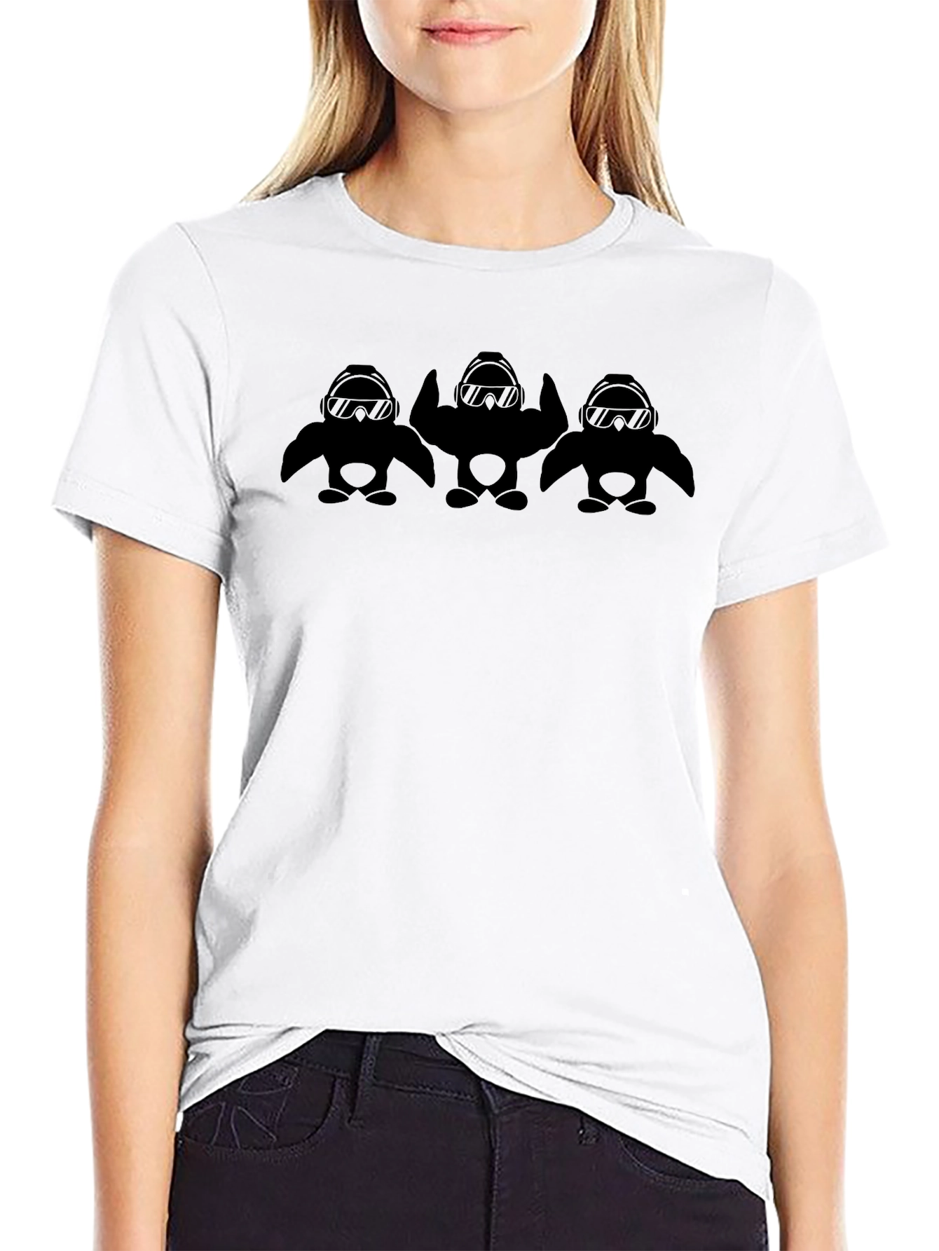 Penguin Squad Black T-Shirt - Cool Graphic Tee - 9