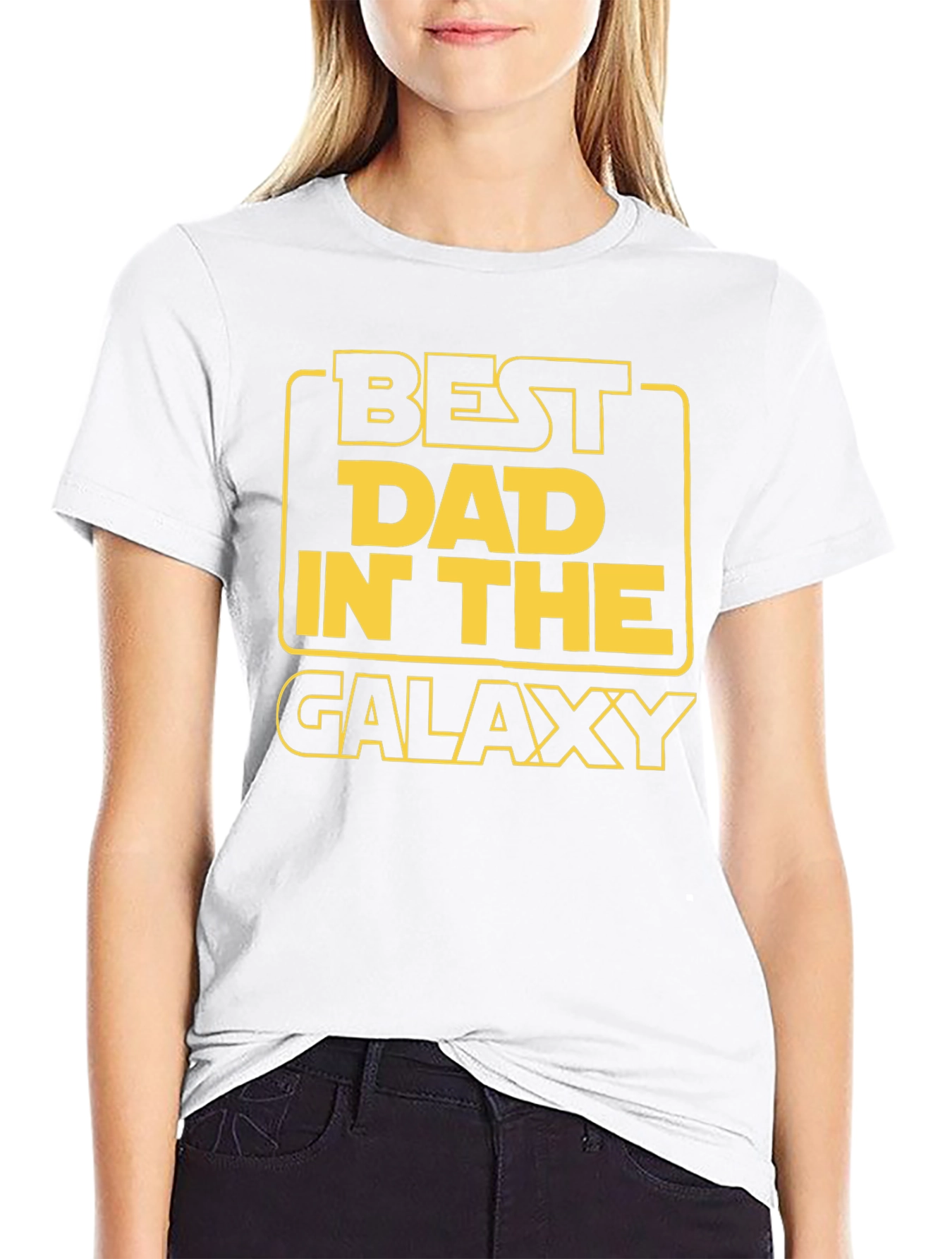 Black Best Dad in the Galaxy Black Graphic T-Shirt view 9