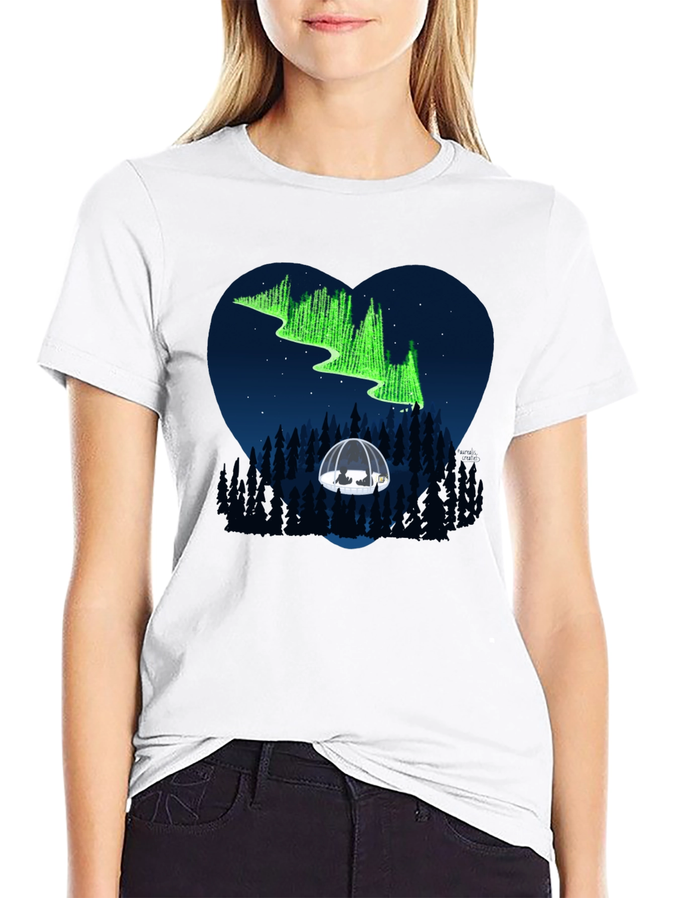 Aurora Borealis Heart Graphic Tee - 9