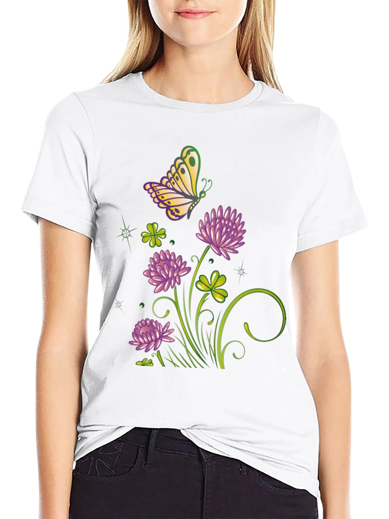 Black Clover & Butterfly Graphic Tee - Stylish & Unique view 9