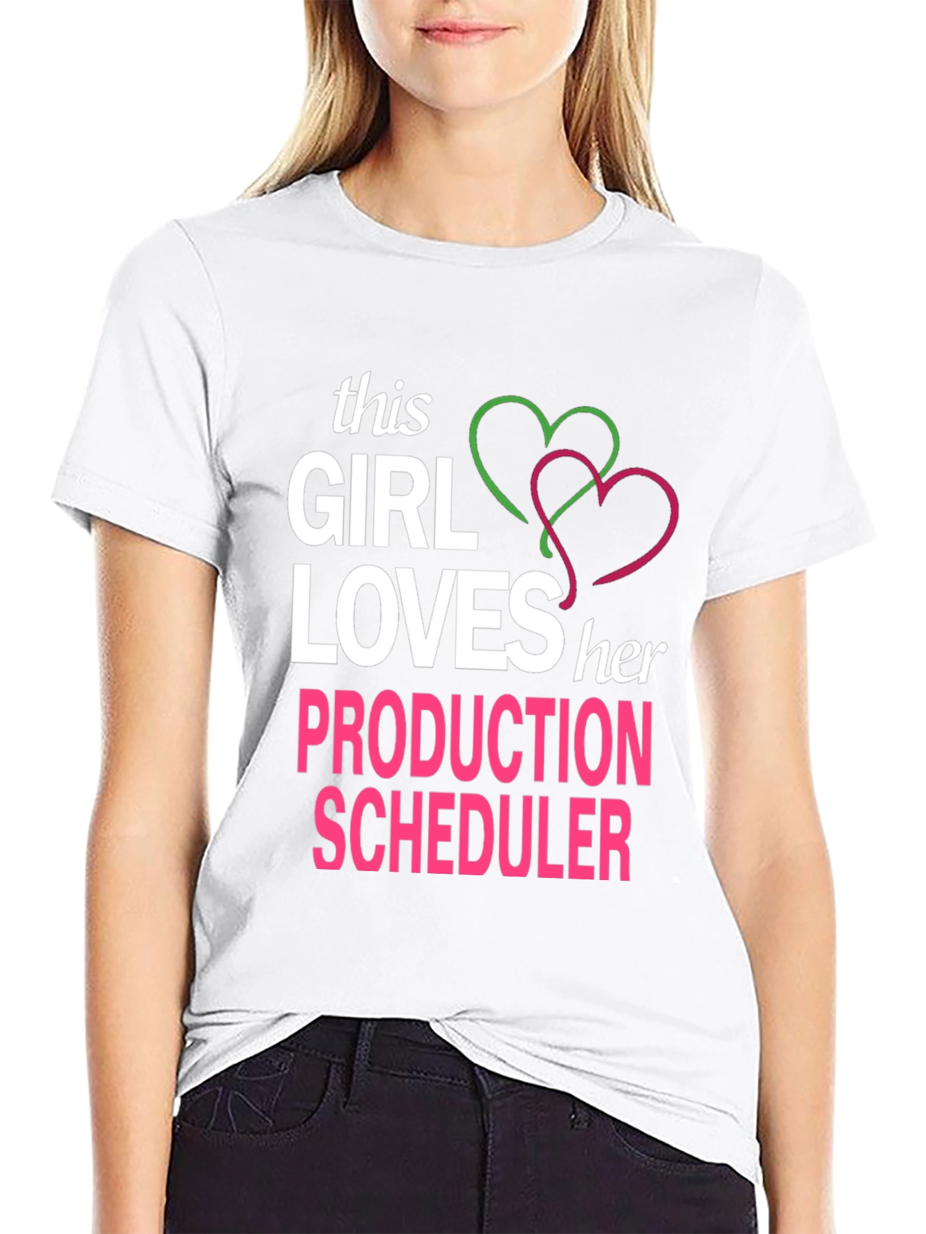 Production Scheduler T-Shirt: This Girl Loves Her Job - 9