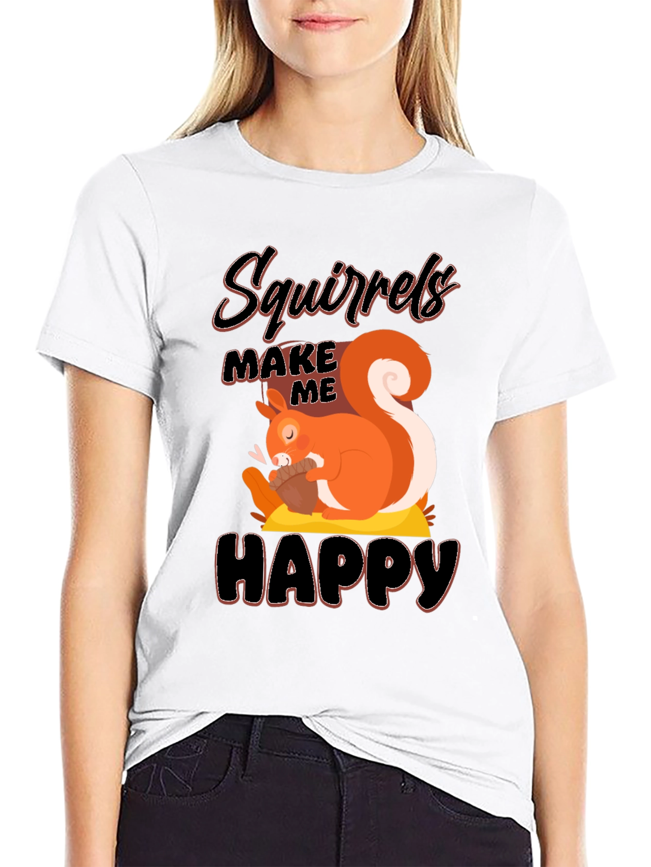 Black Squirrels Make Me Happy T-Shirt view 9