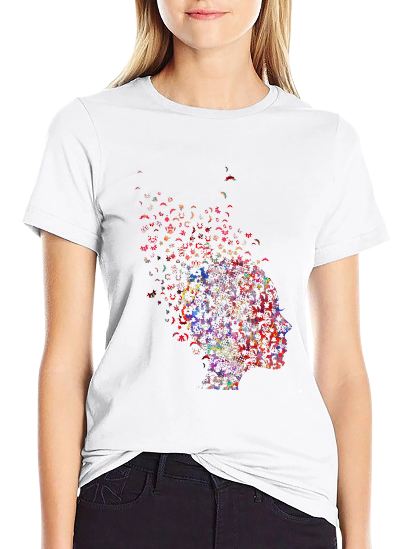 Black Abstract Mind T-Shirt - Artistic Graphic Tee view 9