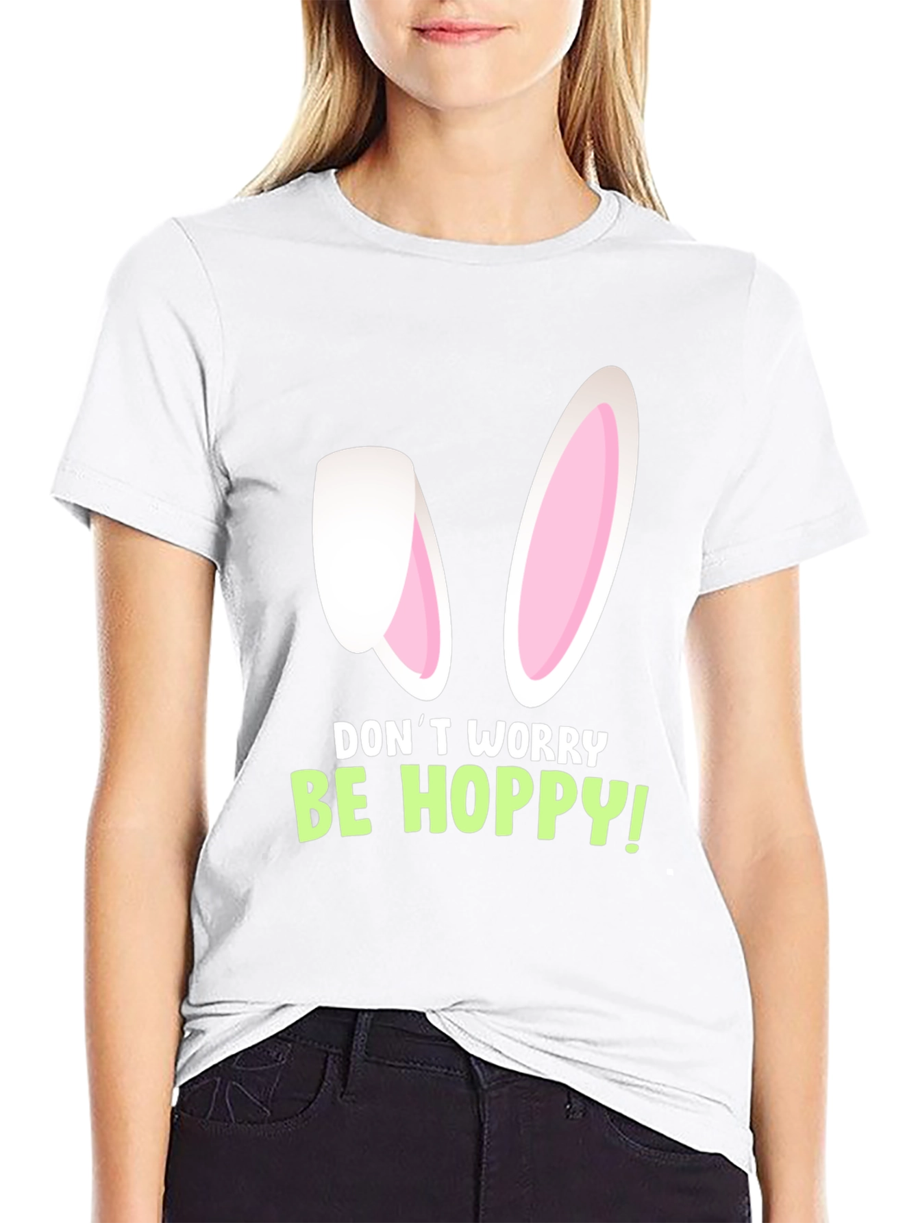 Camiseta Negra "¡No te preocupes, sé feliz!"
