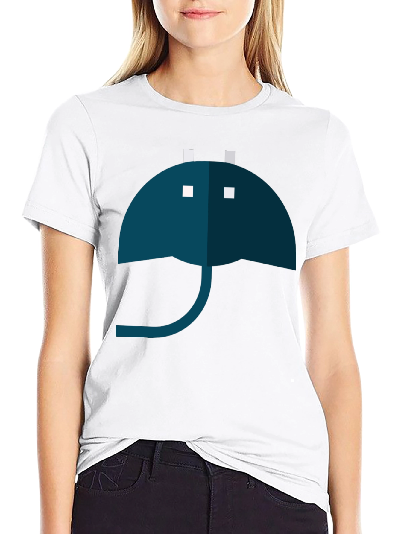 Black Modern Umbrella Graphic T-Shirt view 9