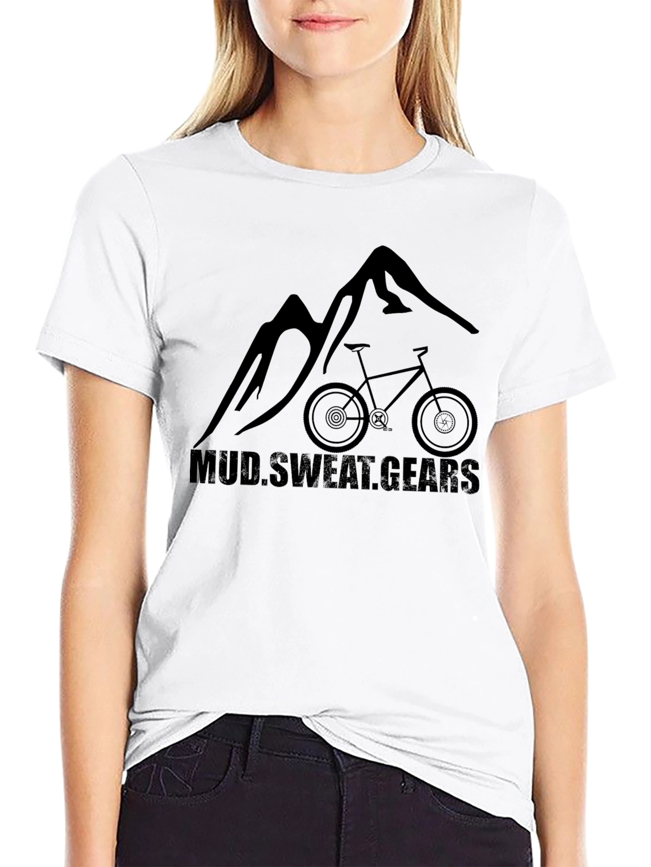 Black Mountain Biking T-Shirt - Mud Sweat Gears Black Tee view 9
