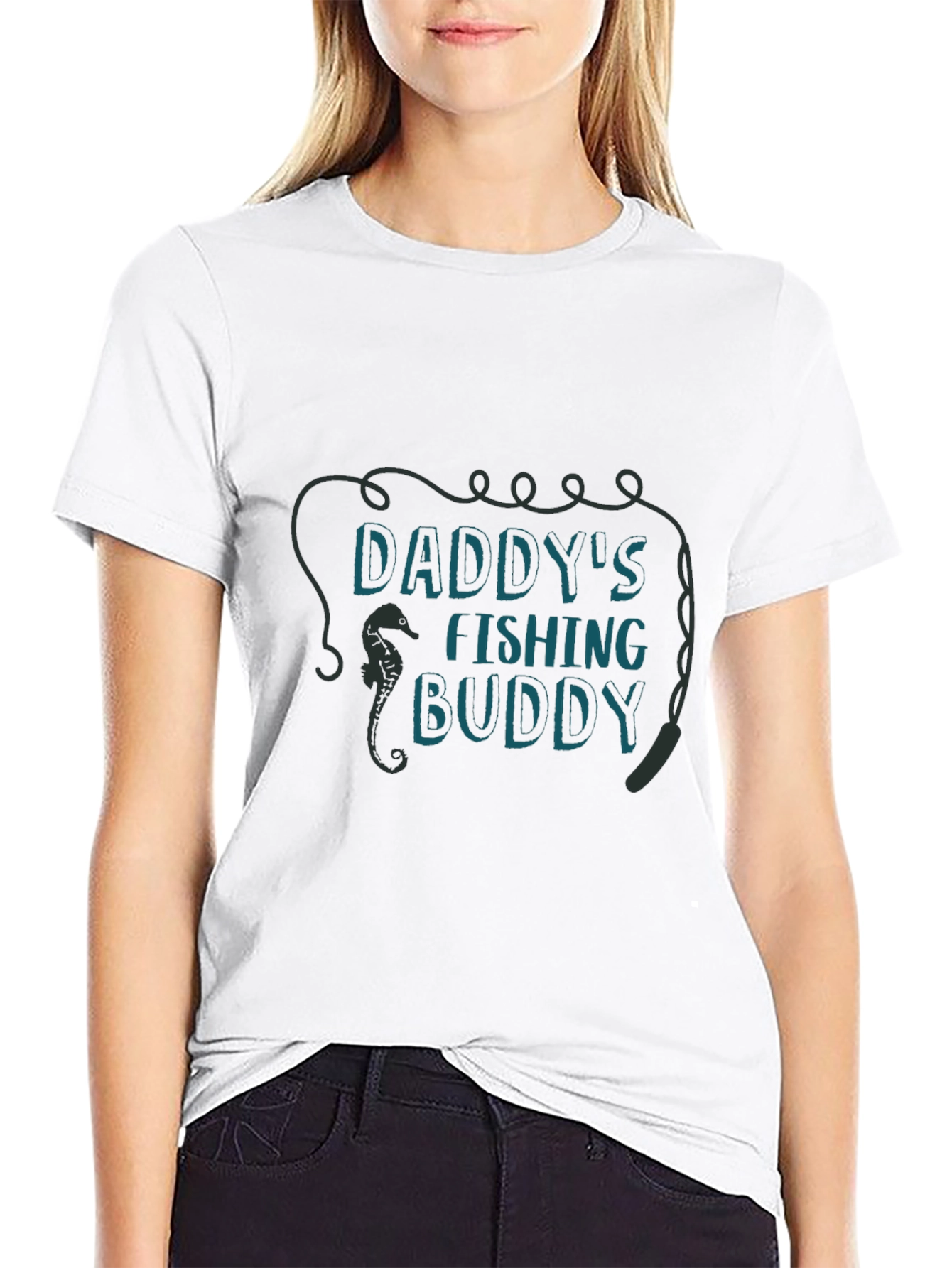 Black Daddy's Fishing Buddy Graphic Tee view 9