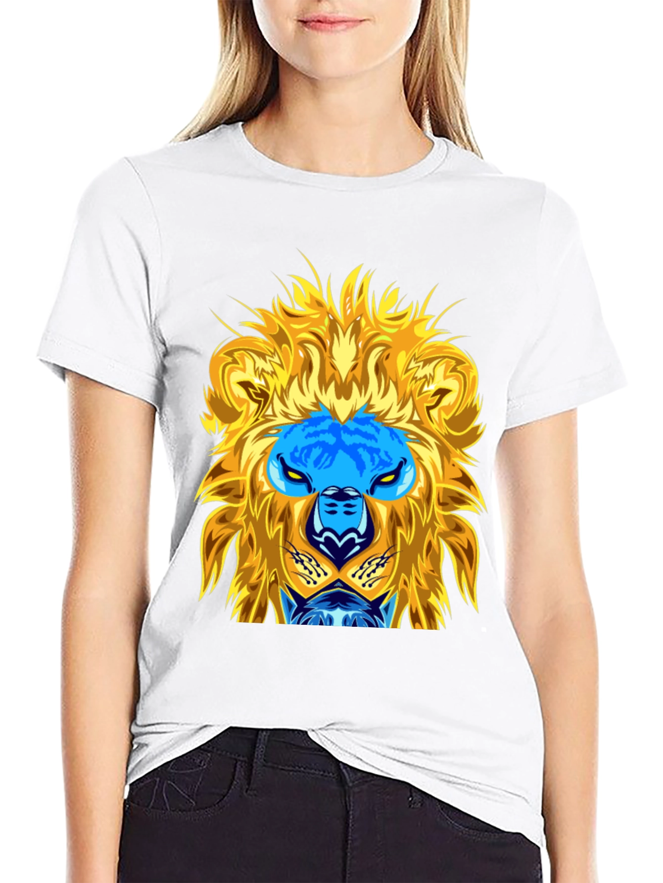 Black Lion Graphic Tee - Black Cotton Blend view 9