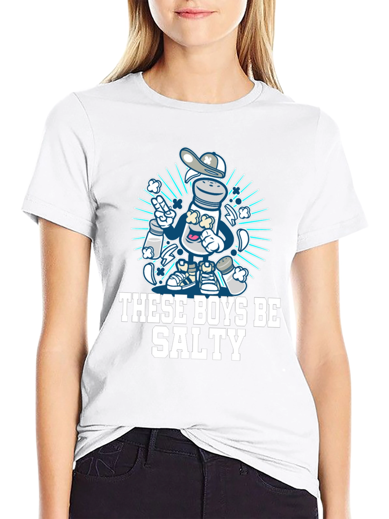 Black Salty Graphic Tee - These Boys Be Salty Funny T-Shirt view 9