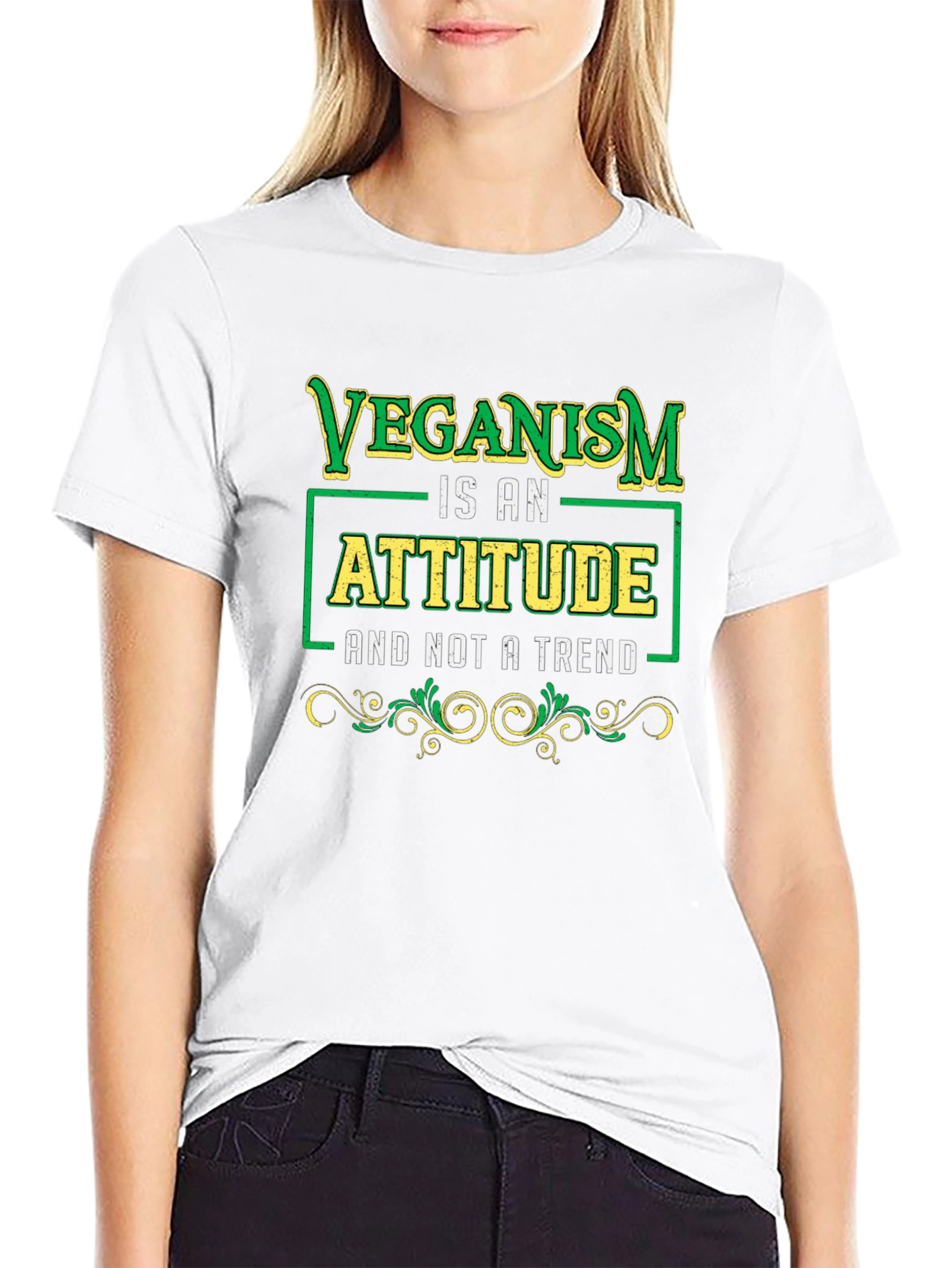 Black Veganism Attitude Black T-Shirt view 9