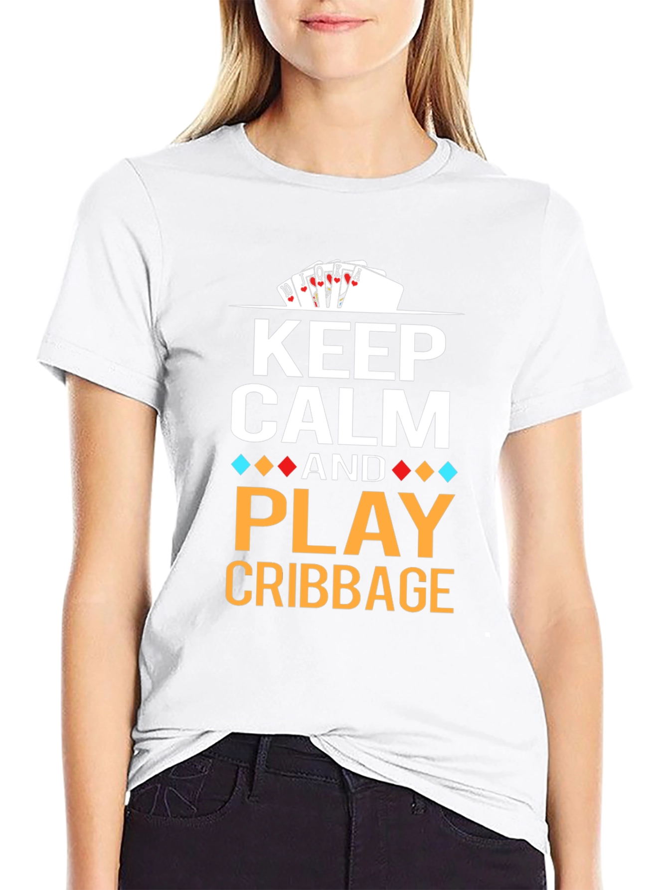 Black Keep Calm and Play Cribbage T-Shirt view 9