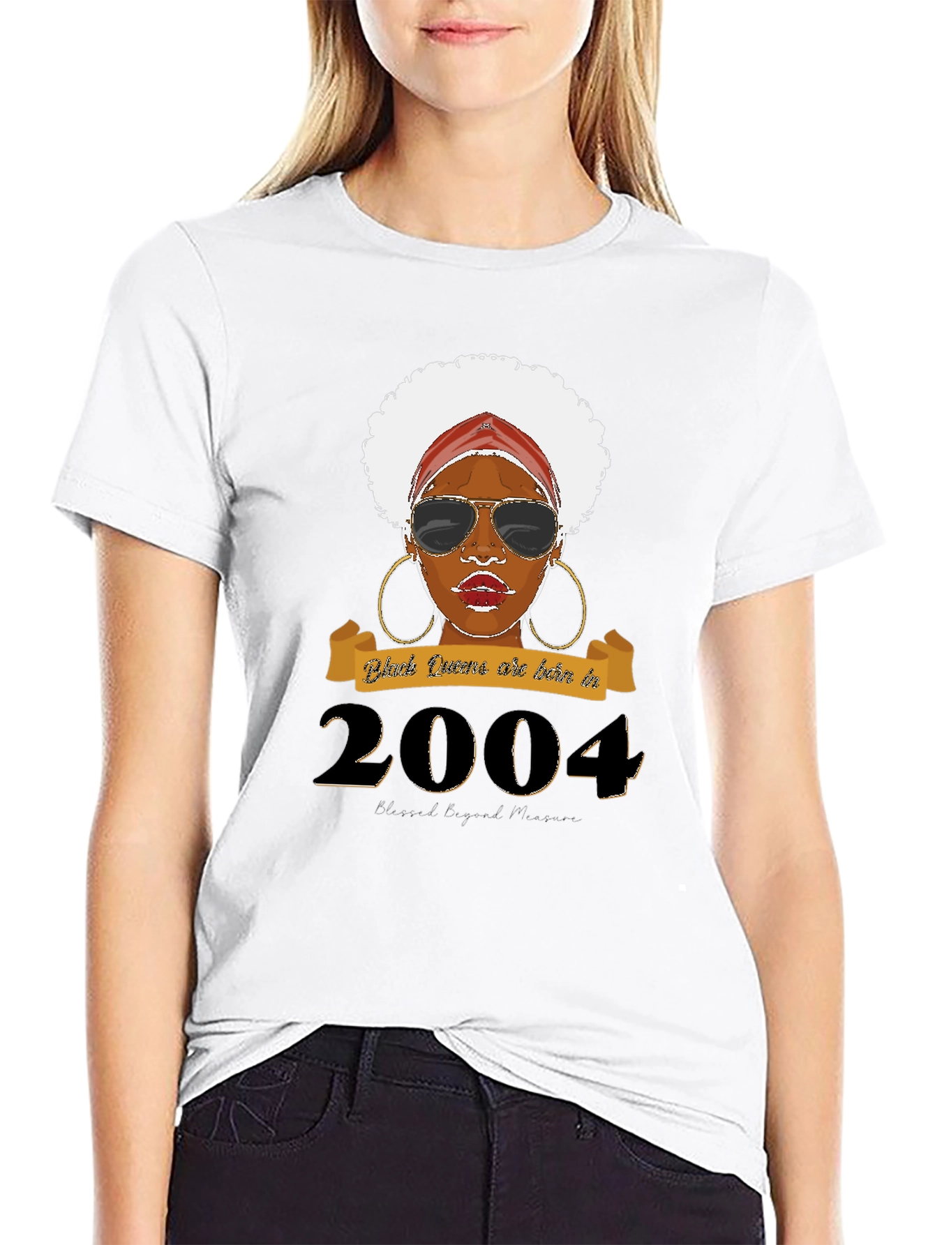 Black Black Queen Born In 2004 T-Shirt view 9