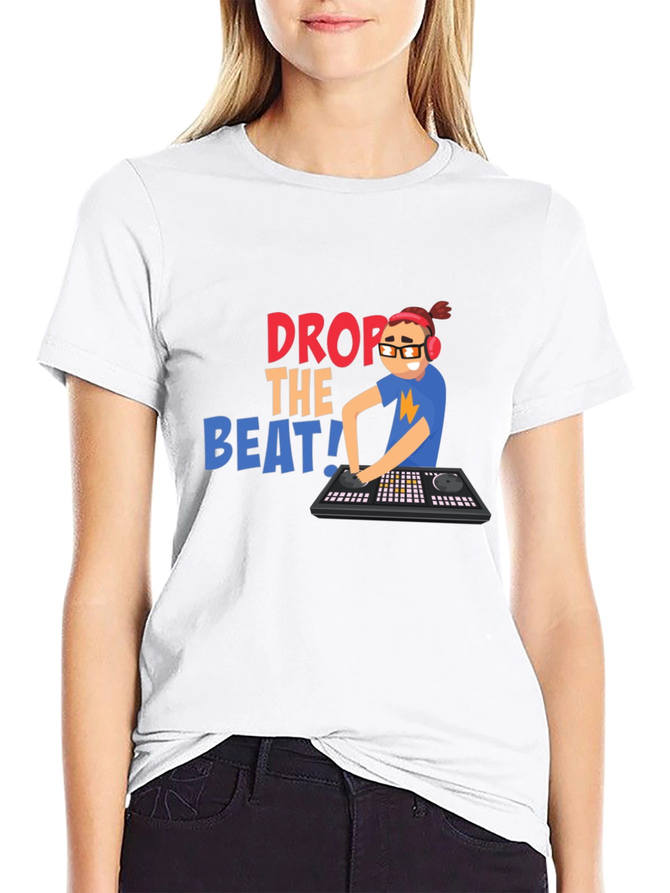 Black Drop the Beat T-Shirt - DJ Graphic Tee view 9