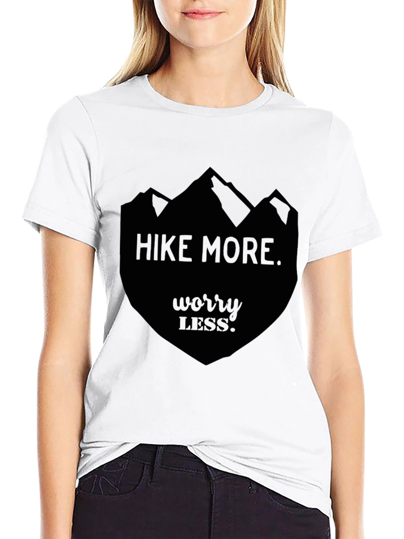 Black Hike More Worry Less Black Graphic Tee view 9