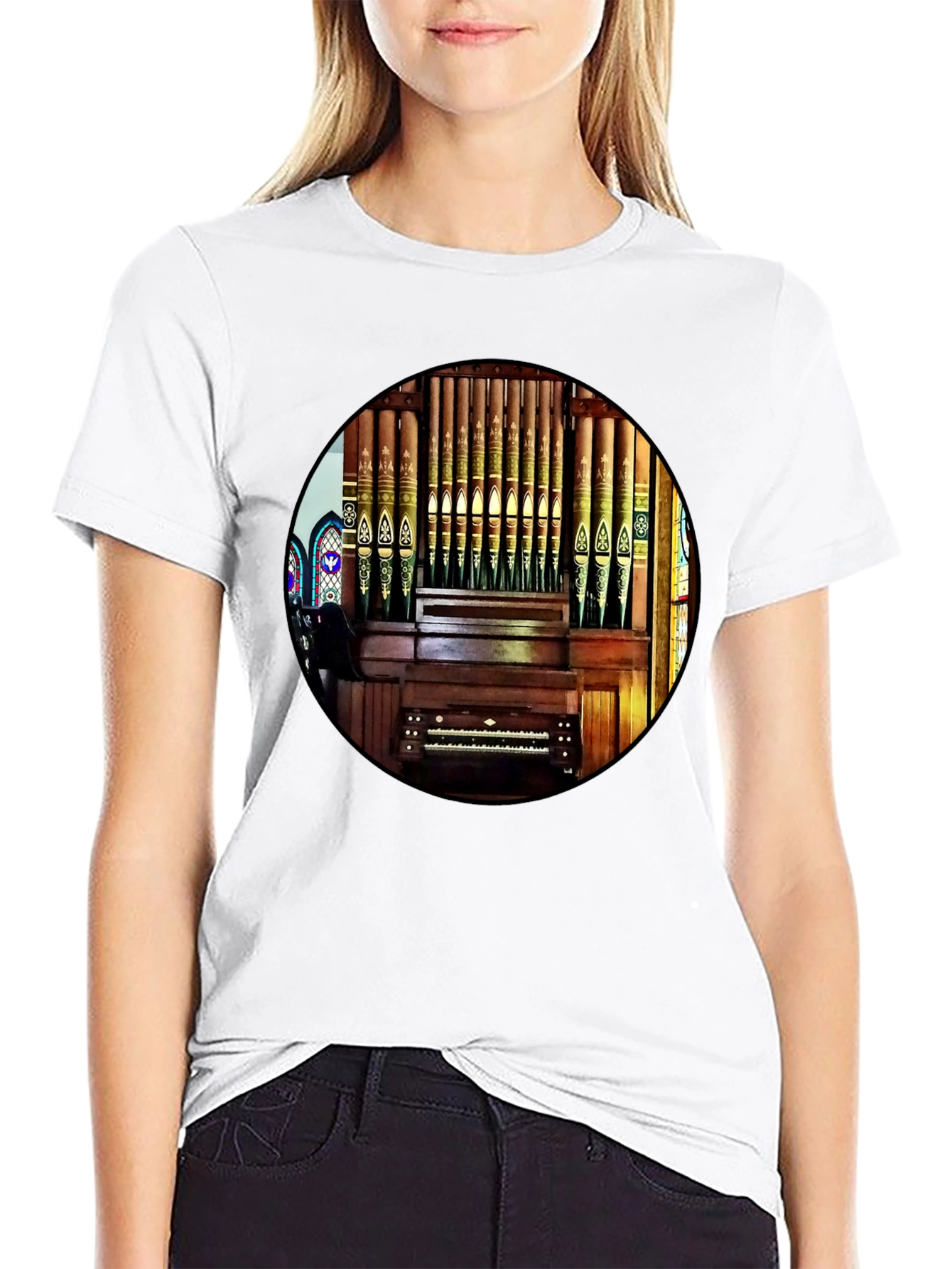Black Vintage Organ T-Shirt view 9