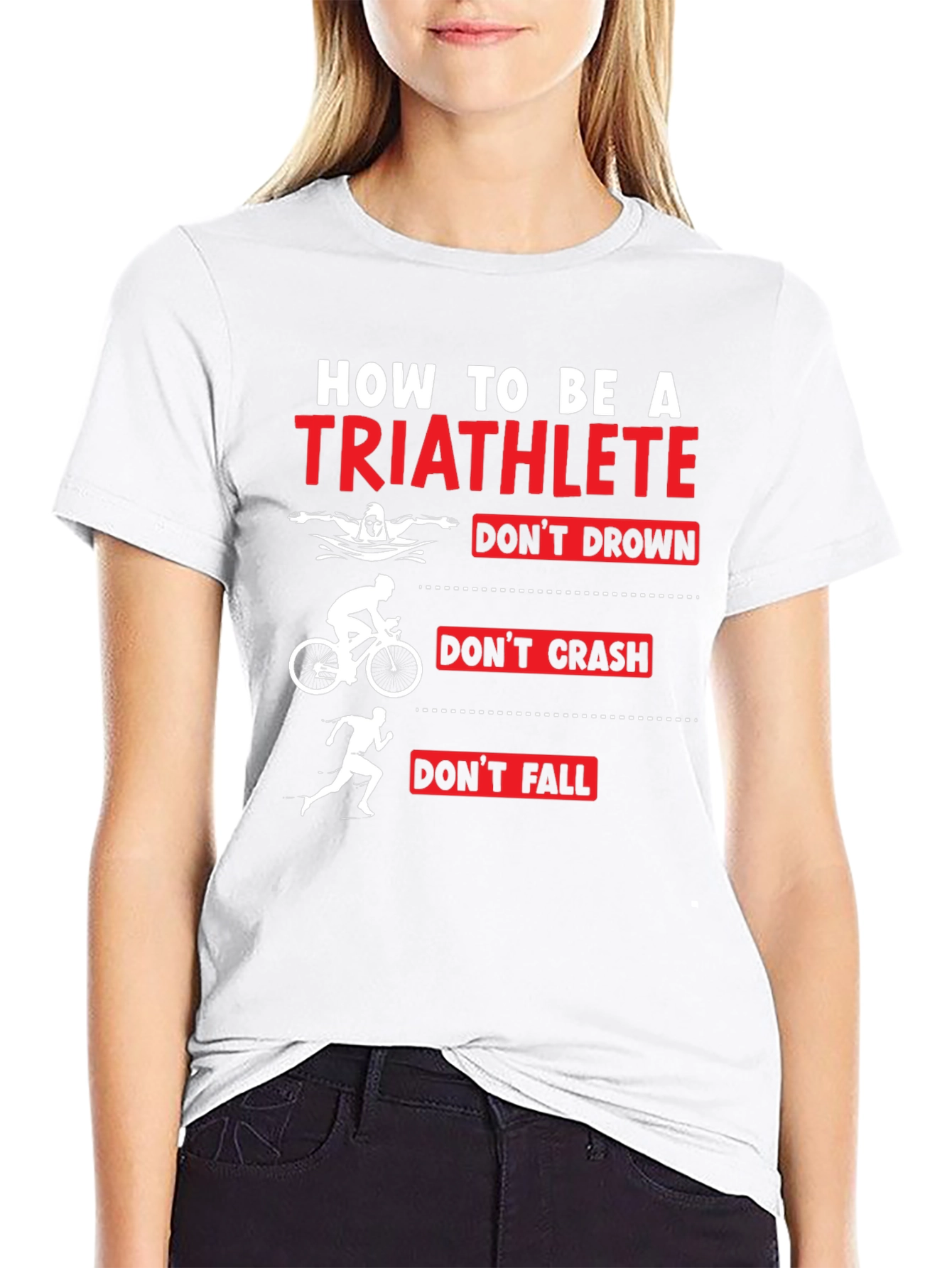 Black Triathlete T-Shirt - Swim Bike Run Funny Tee view 9