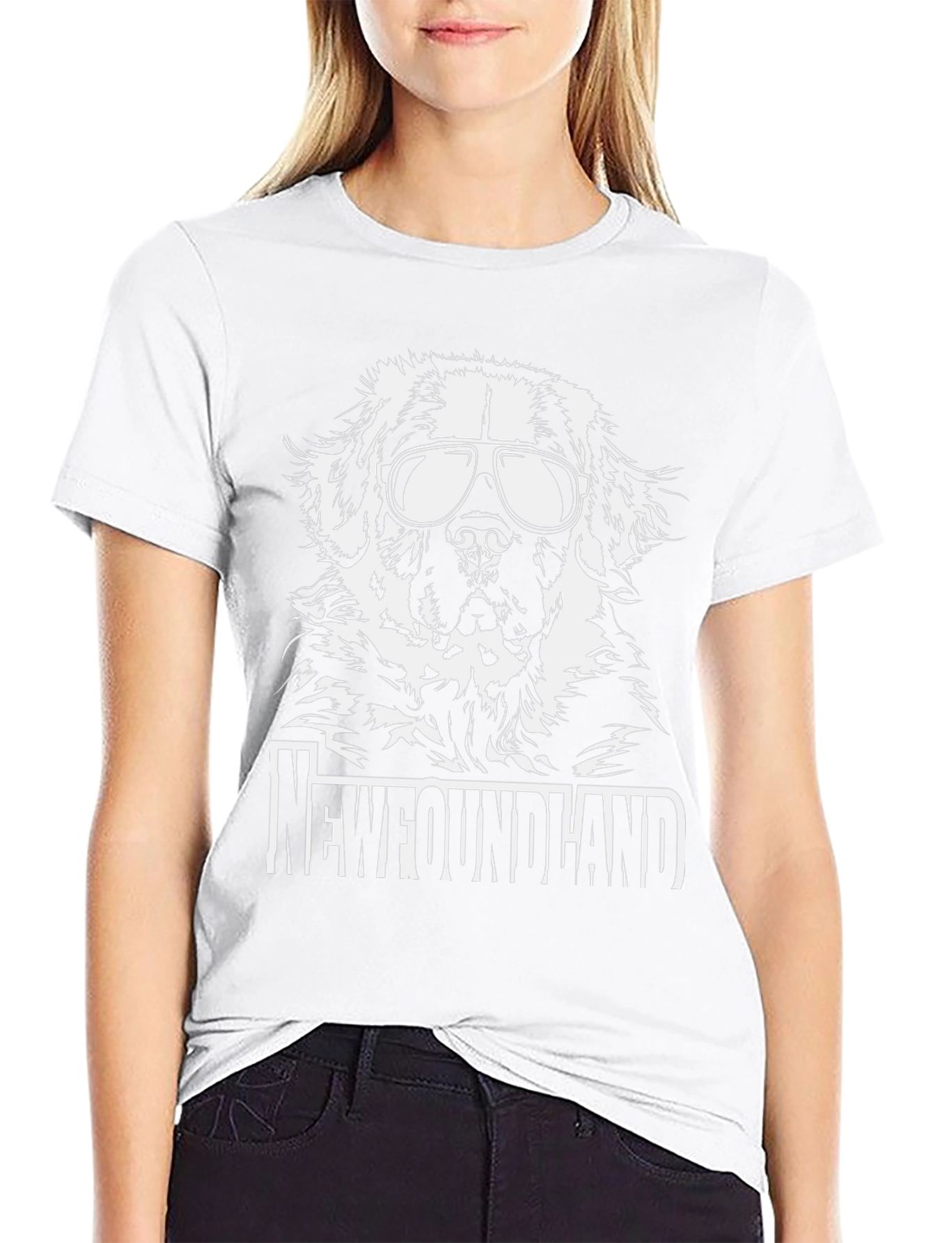Newfoundland Dog Sunglasses Graphic Tee - 9