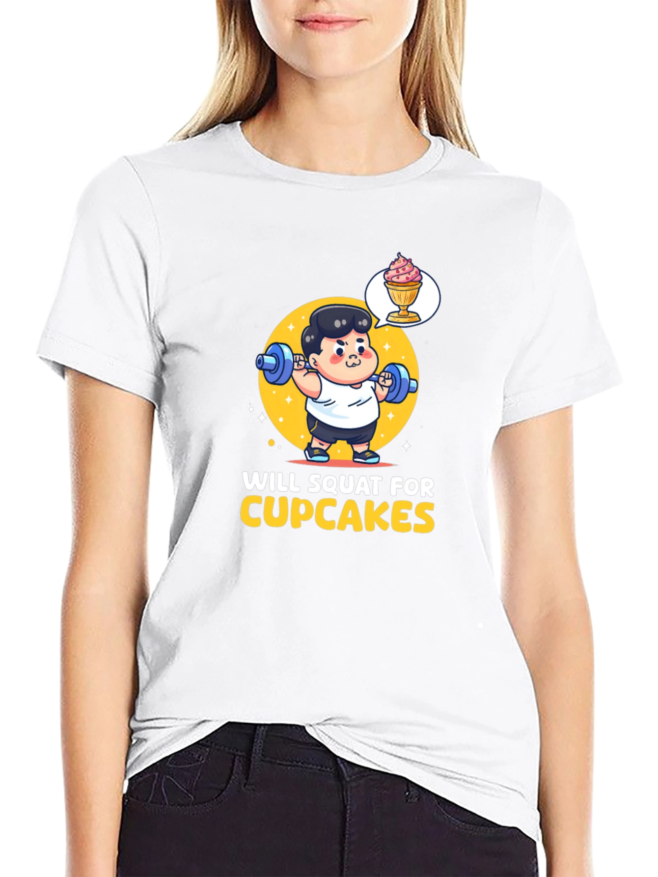 Black Will Squat for Cupcakes Graphic Tee view 9