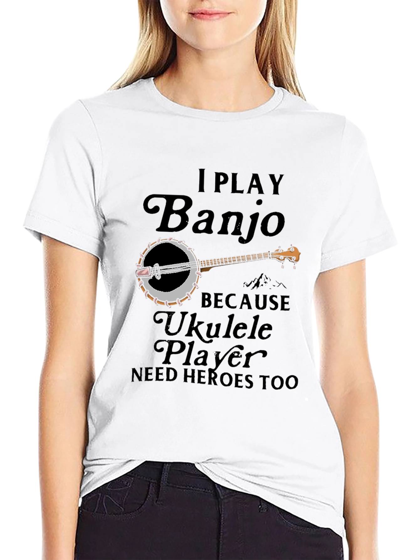 Black Banjo Player T-Shirt - Ukulele Heroes Tee view 9
