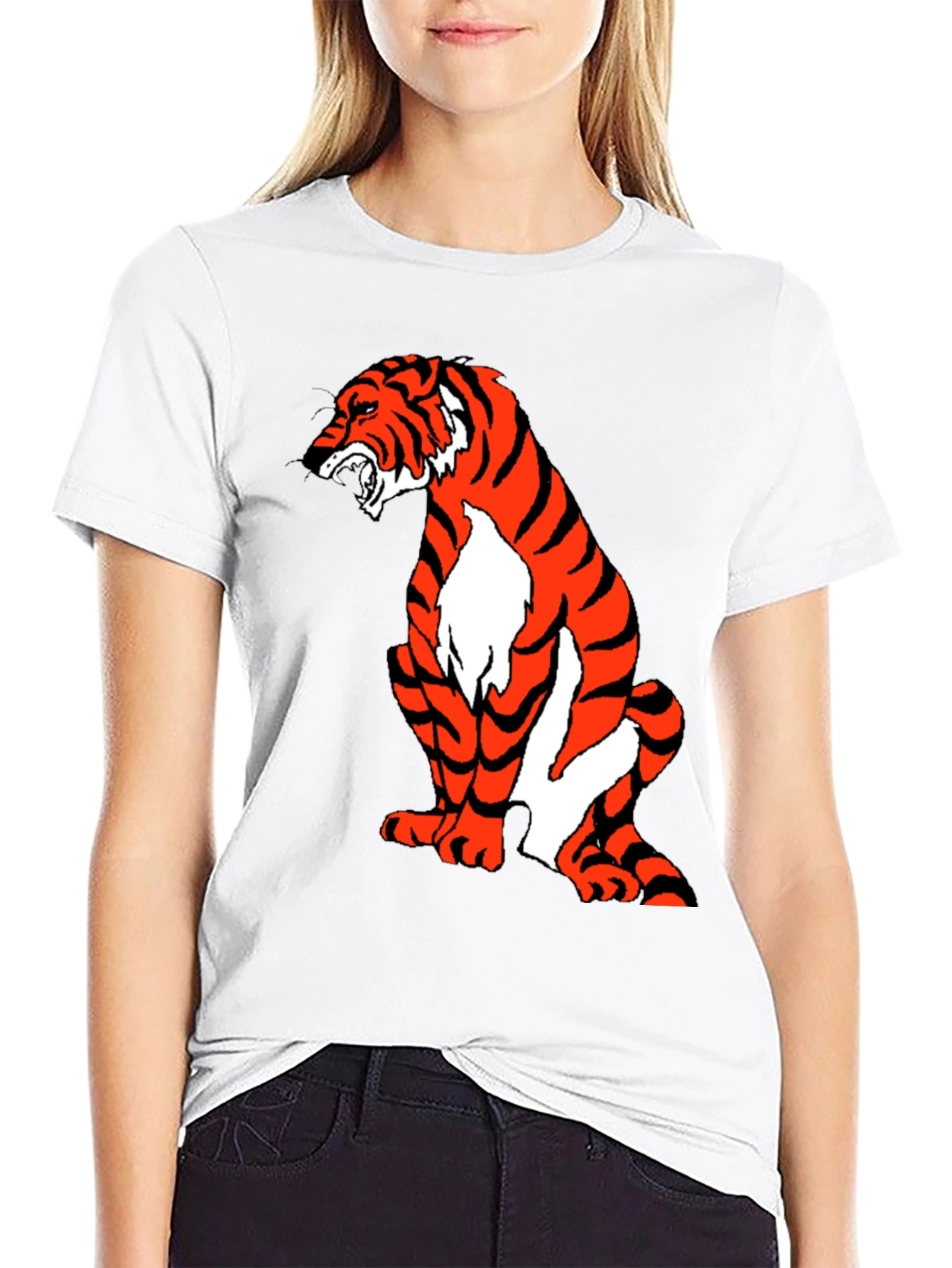 Black Tiger Graphic Black T-Shirt view 9