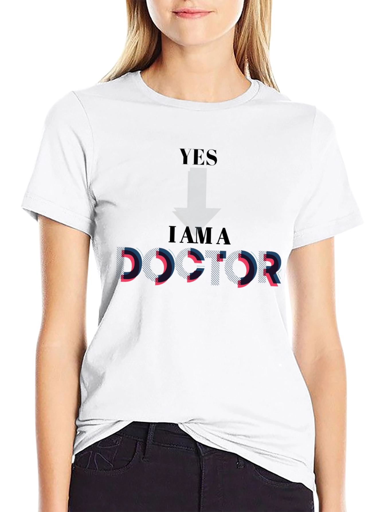 Black Yes I Am A Doctor Novelty T-Shirt view 9