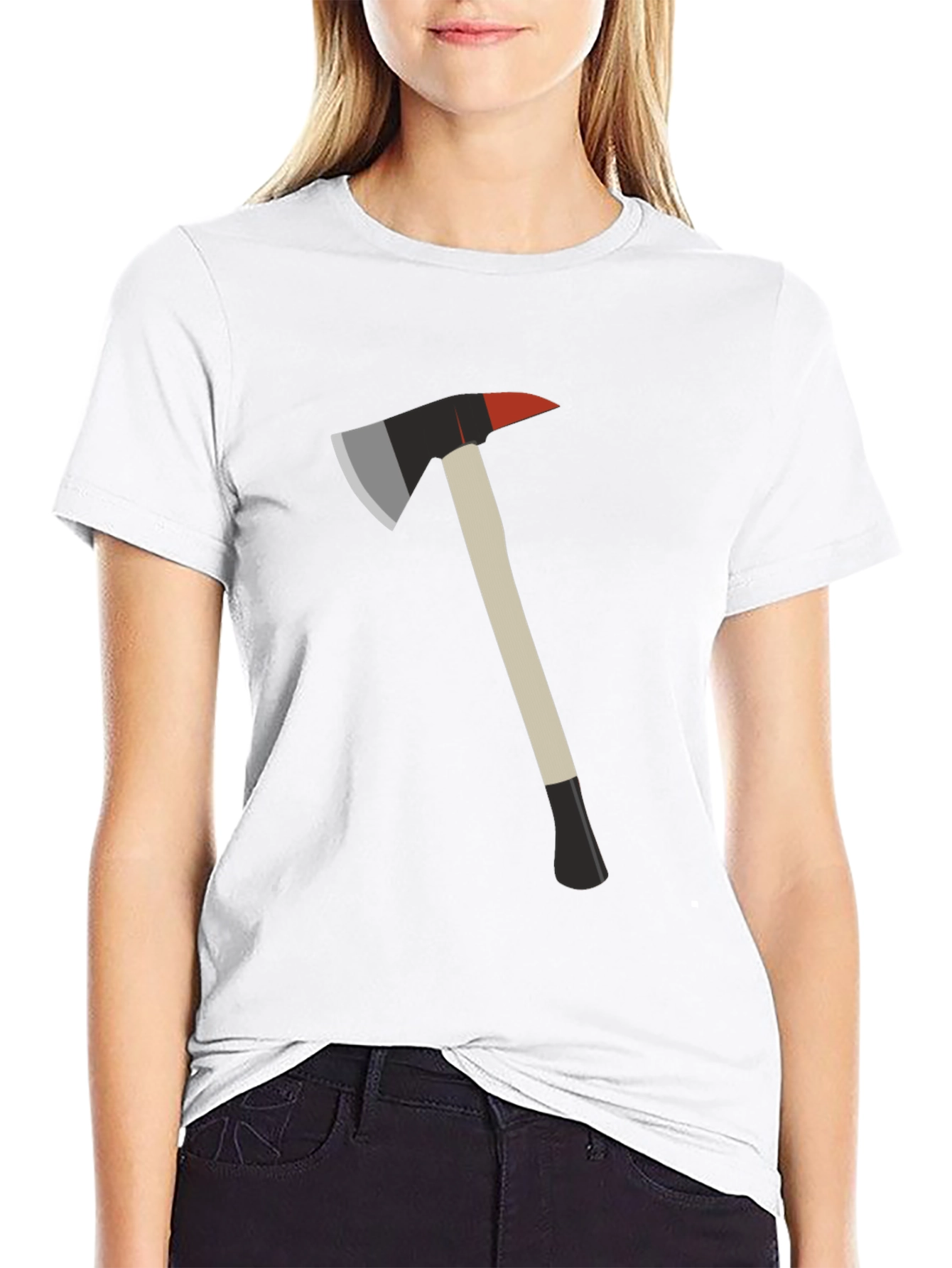 Black Fire Axe Graphic Tee - Black Cotton T-Shirt view 9