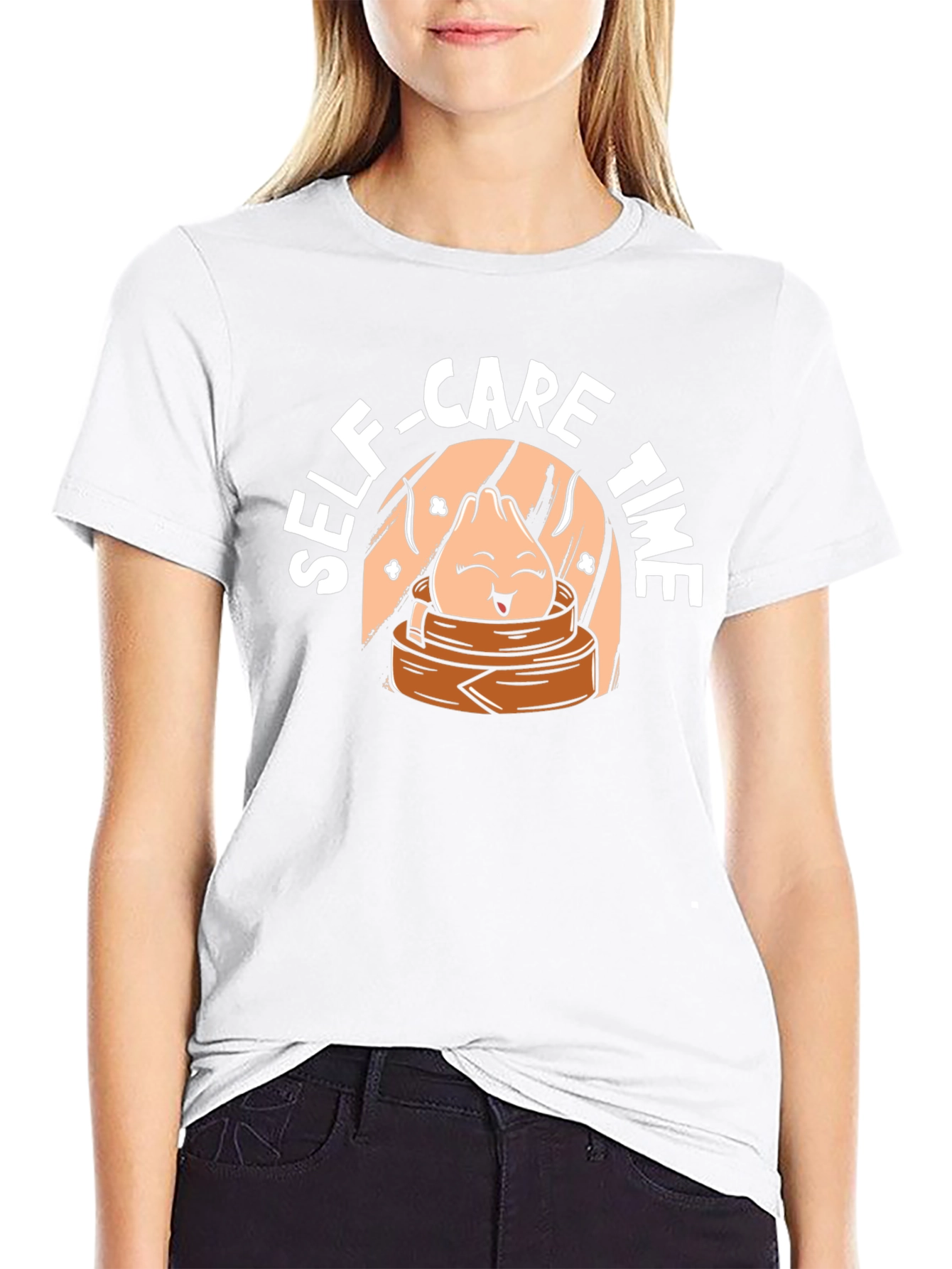 Black Self-Care Time Dumpling T-Shirt view 9