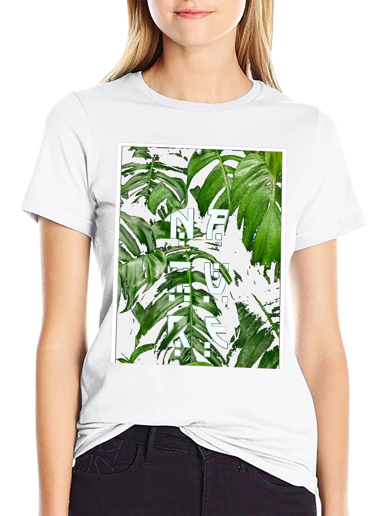 Black Nature Graphic T-Shirt - Modern Botanical Print view 9