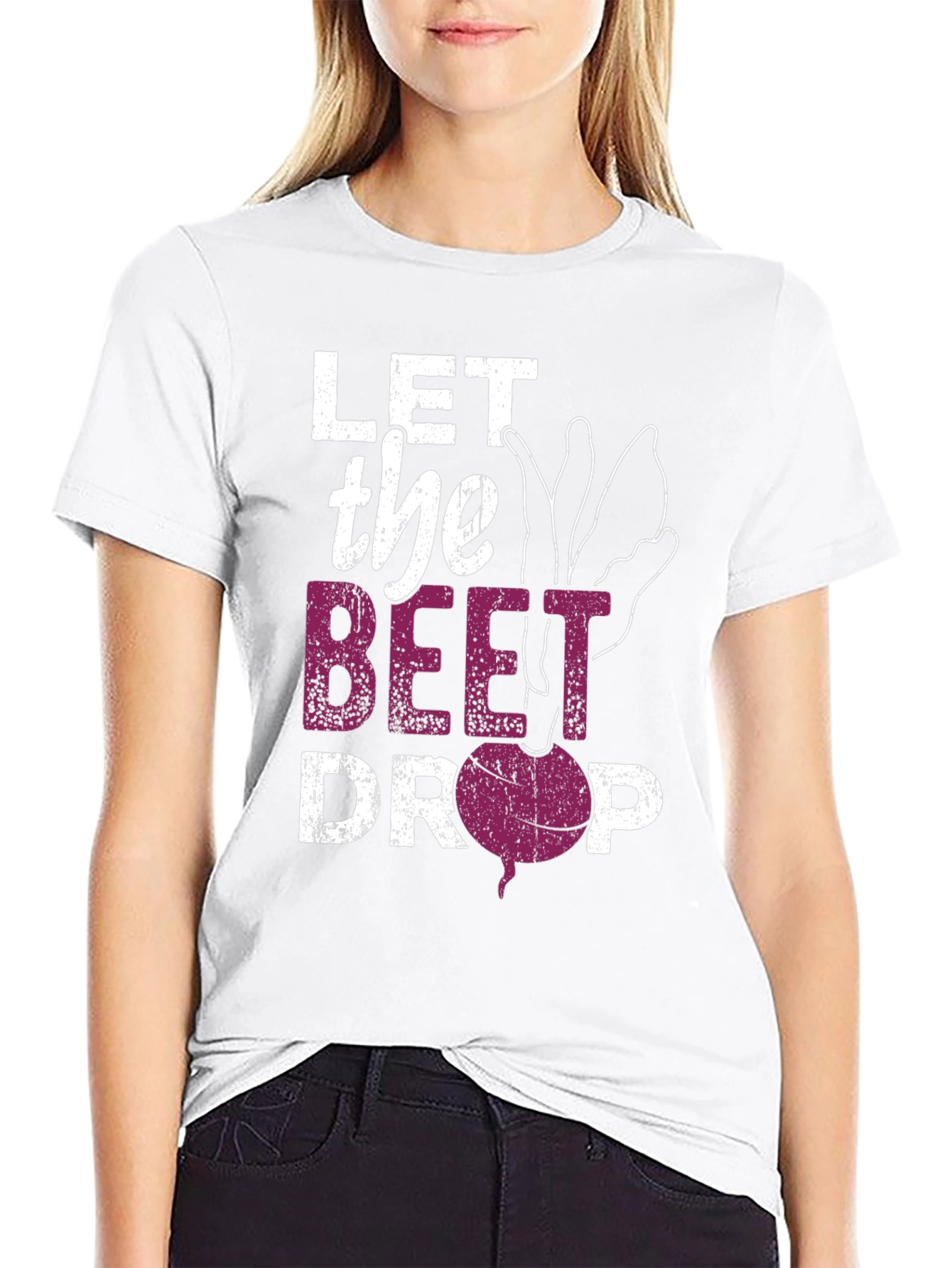 Black Let the Beet Drop Graphic T-Shirt view 9