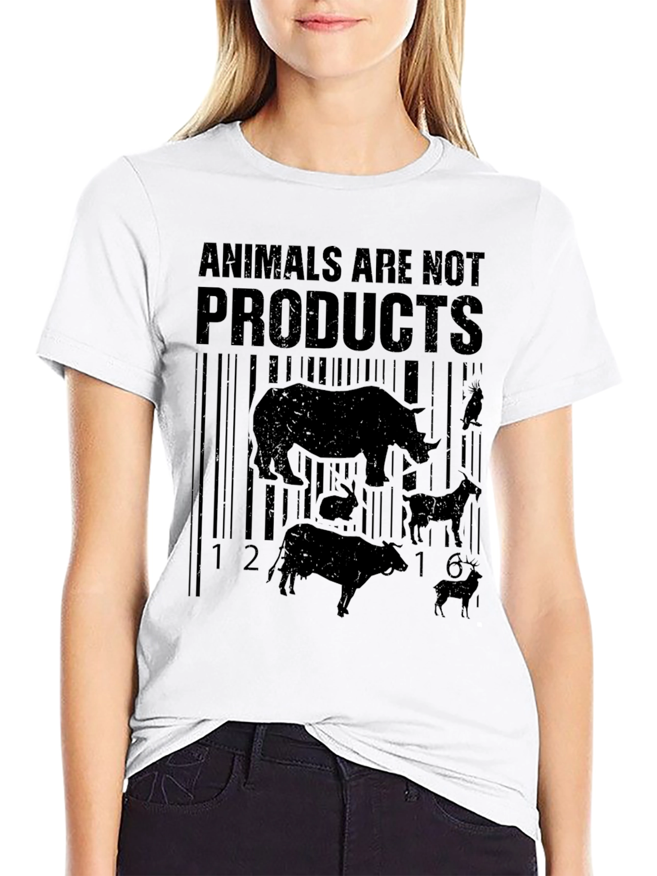 Black Animals Are Not Products Graphic Tee view 9