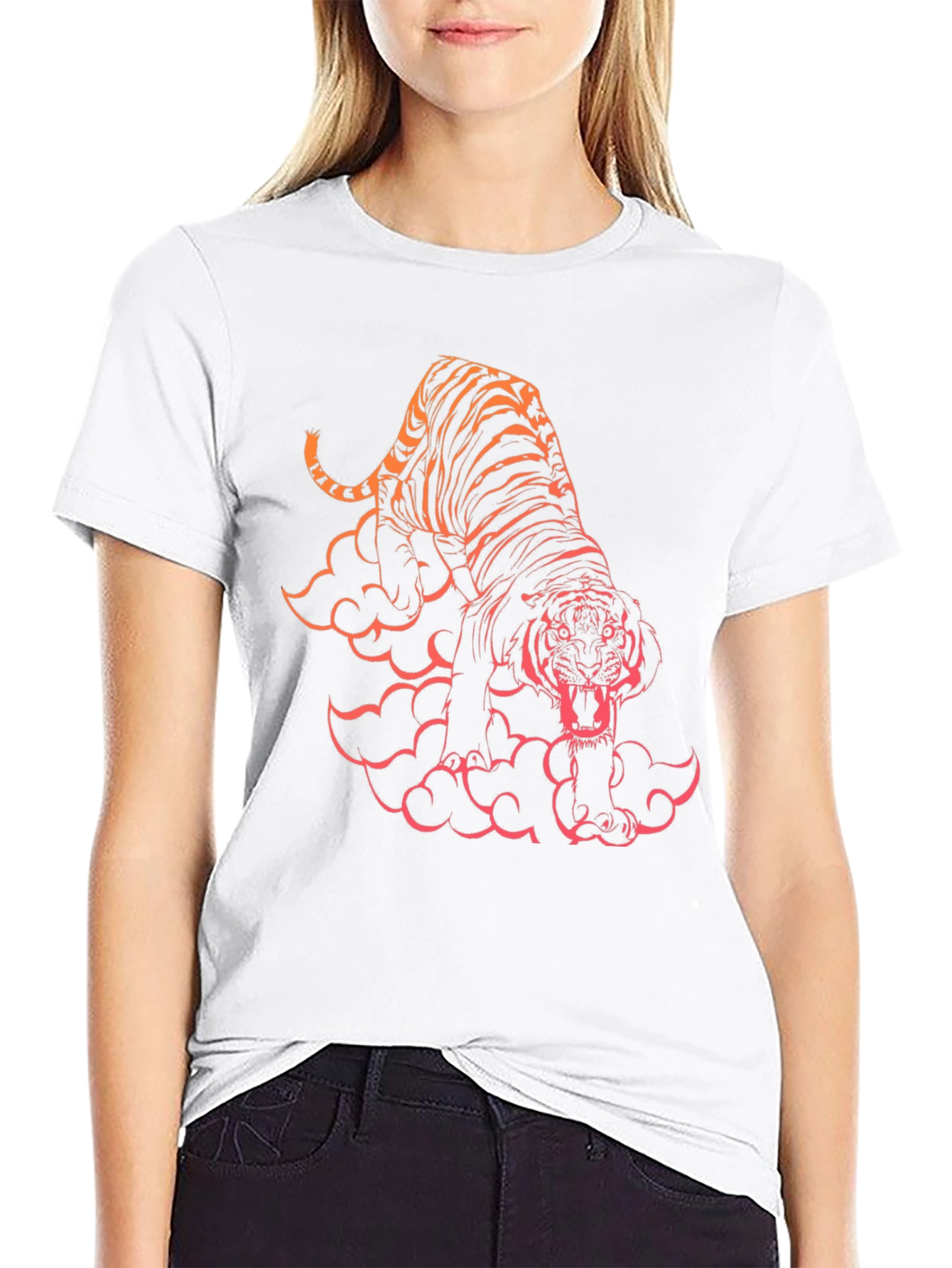 Black Tiger Graphic Black T-Shirt view 9