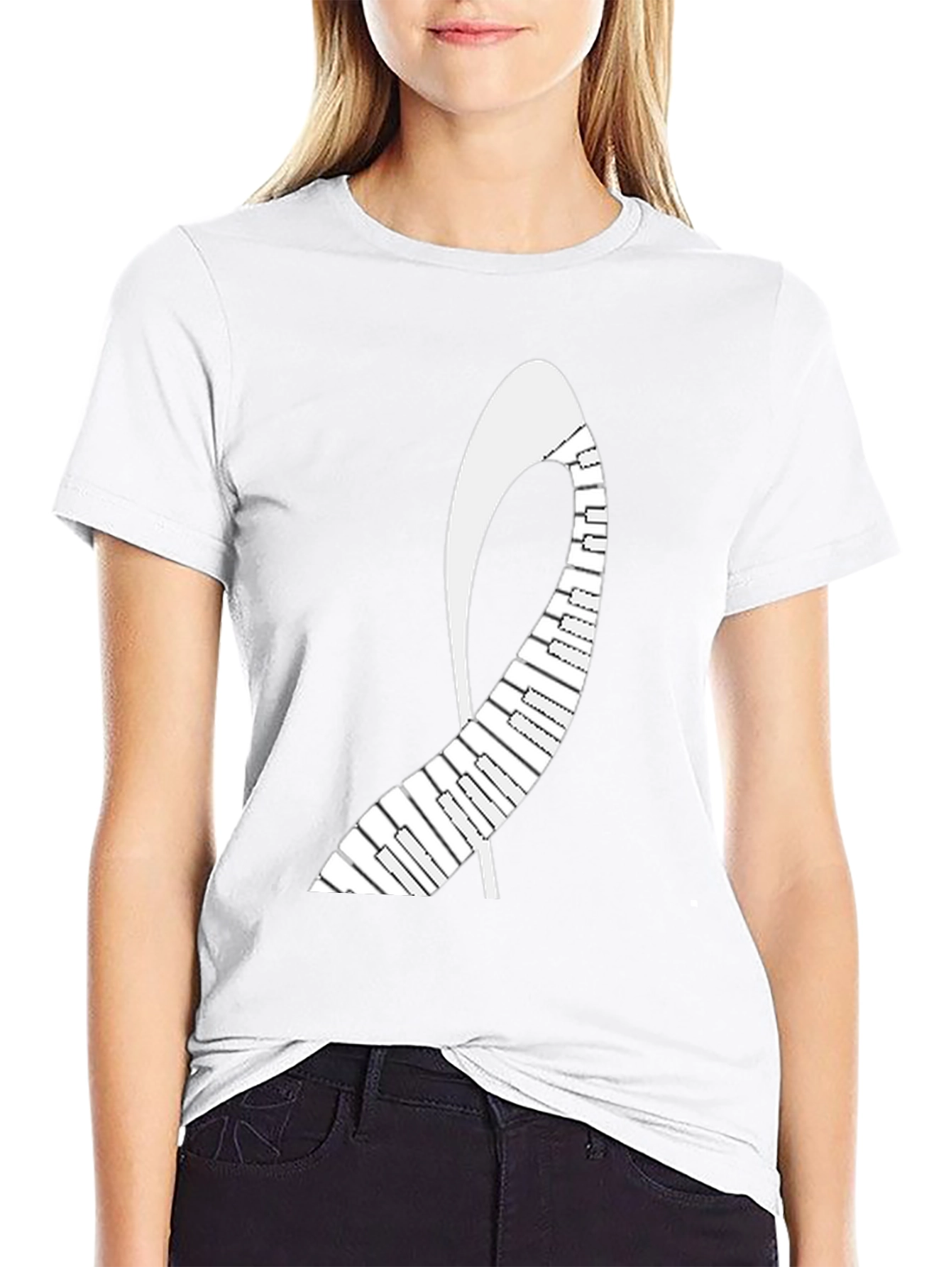 Black Piano Shoe T-Shirt - Music Lover's Tee view 9