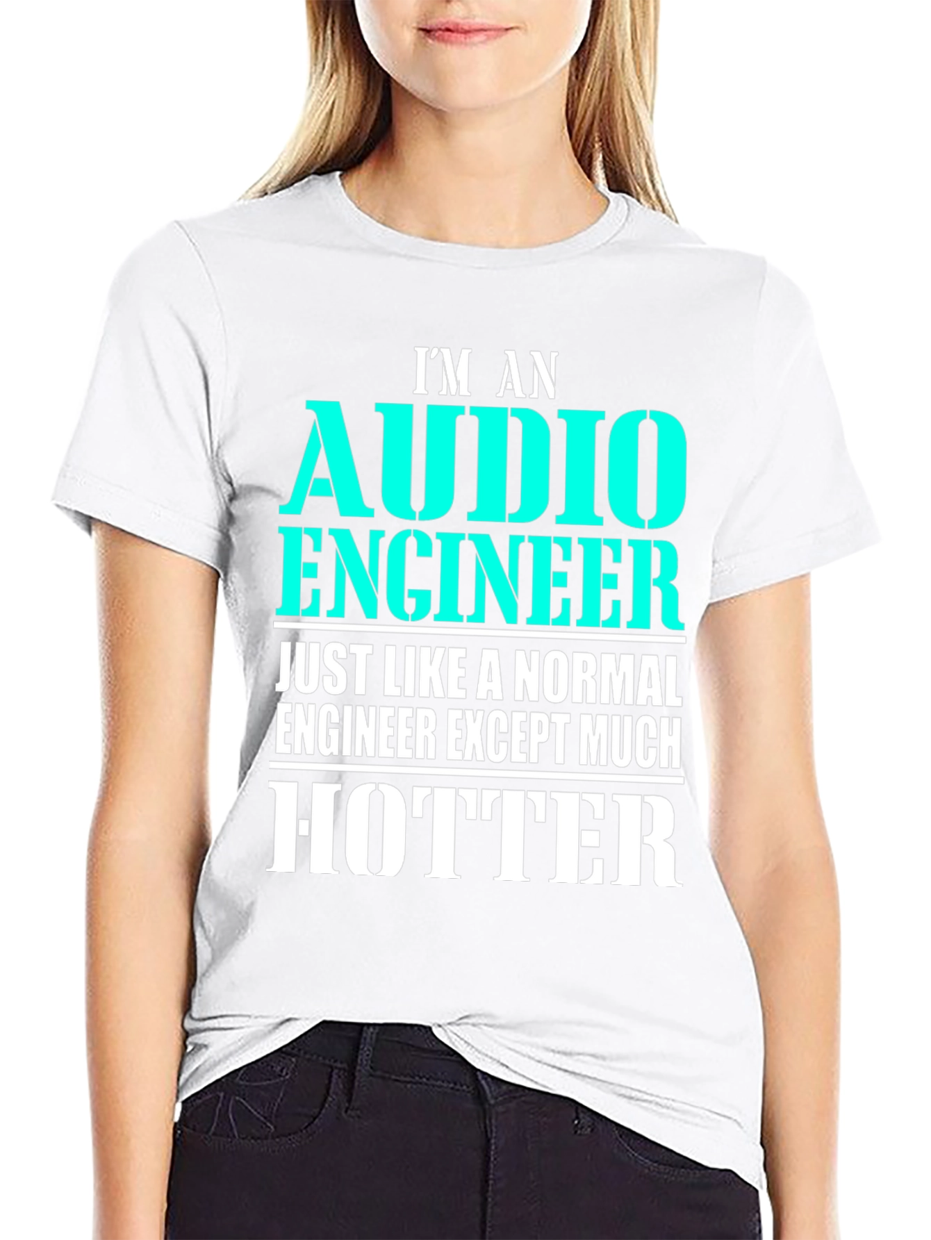 Black Audio Engineer T-Shirt - Much Hotter view 9