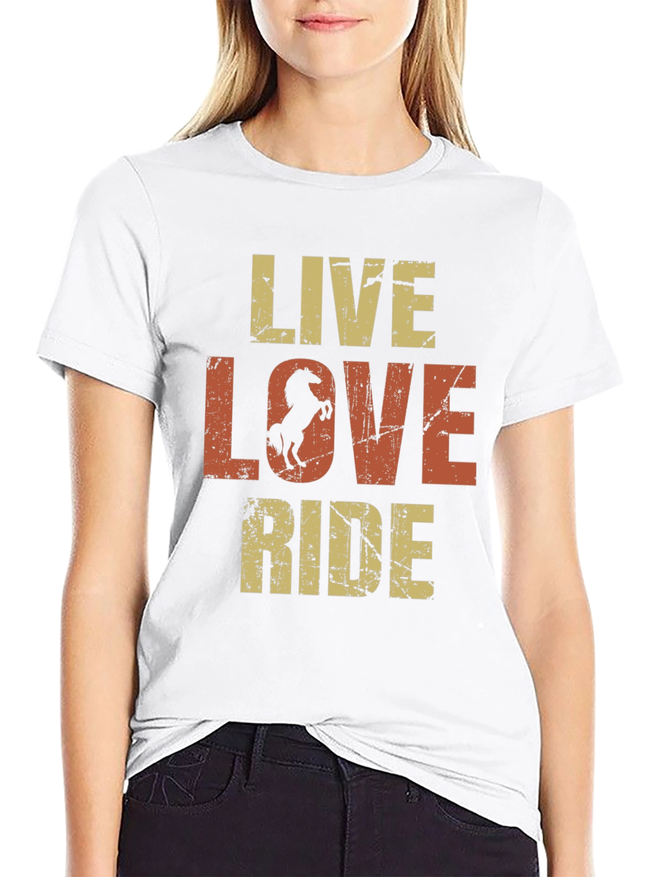 Black Live Love Ride Horse Graphic Tee view 9
