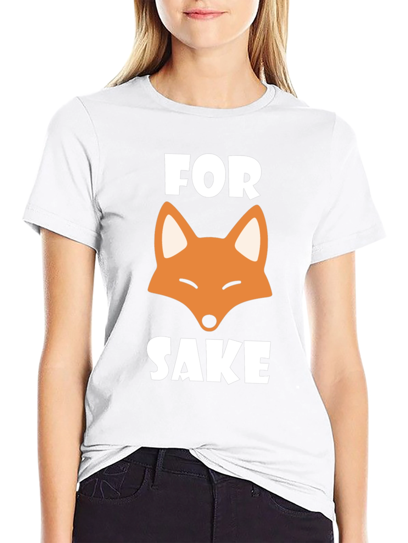 Black For Fox Sake T-Shirt - Funny Graphic Tee view 9