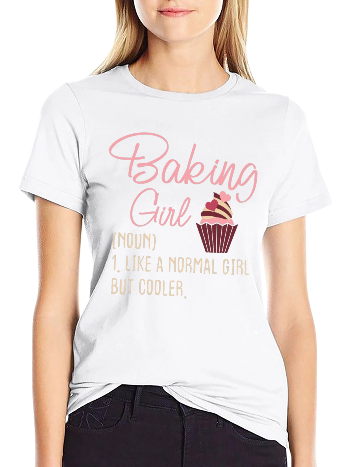 Black Baking Girl T-Shirt - Cool Baker Definition Tee view 9