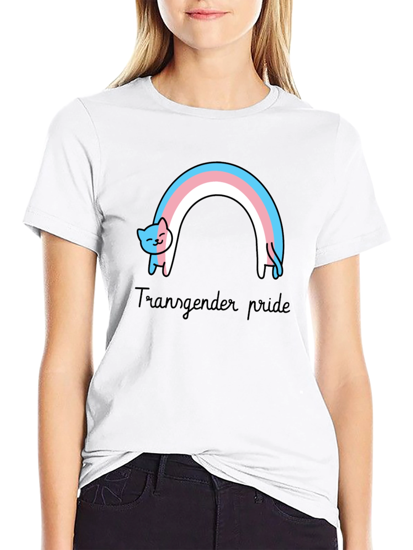 Transgender Pride Cat Rainbow T-Shirt - 9
