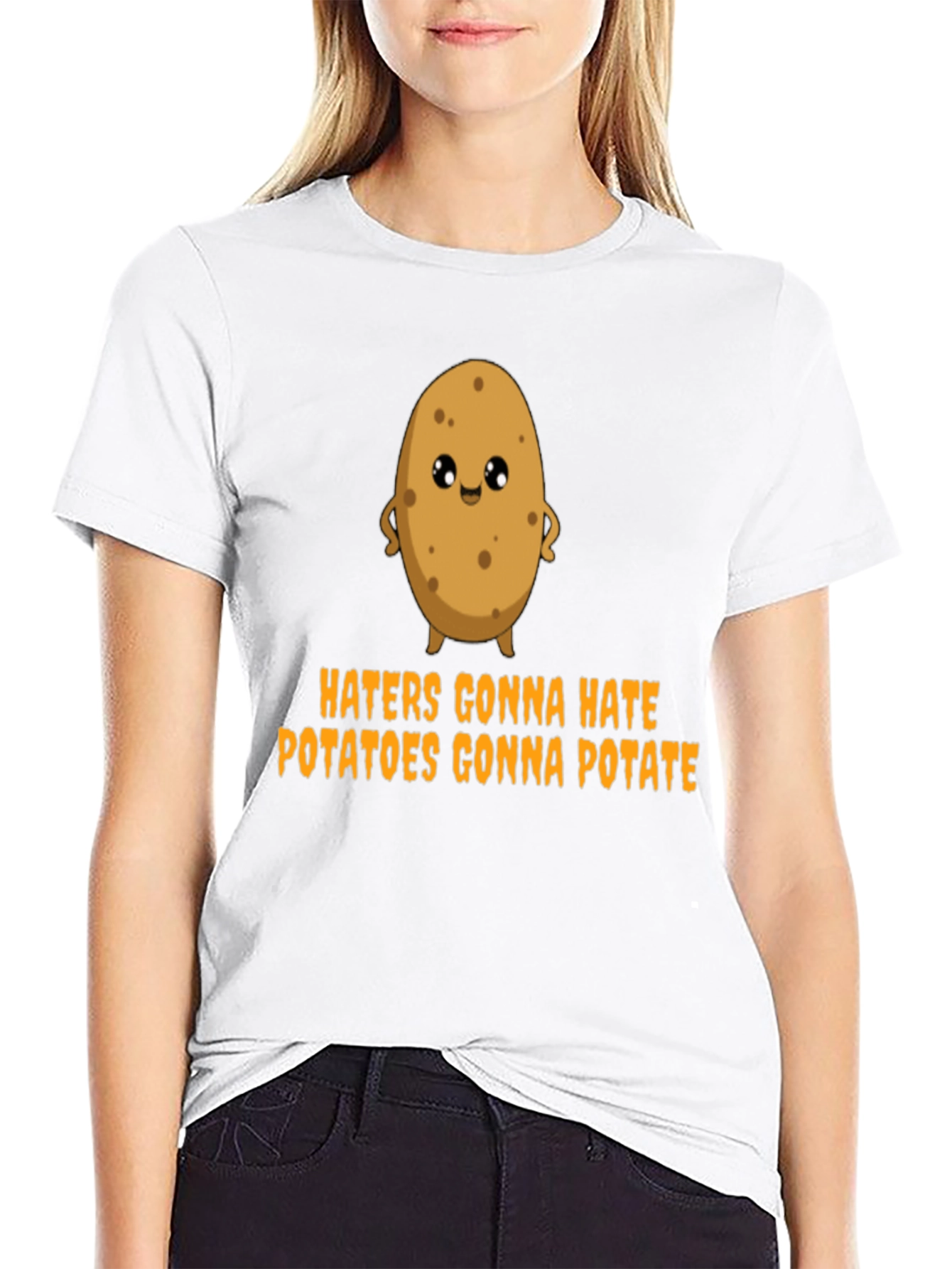 Black Haters Gonna Hate Potatoes Gonna Potate T-Shirt view 9