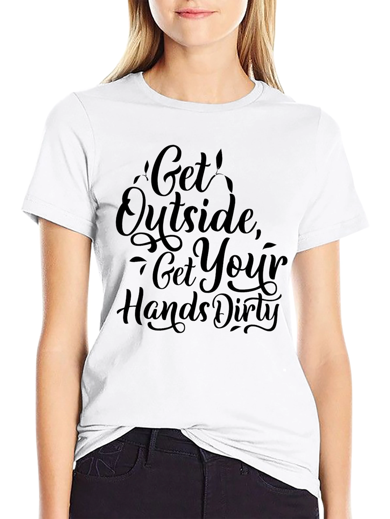 Black Get Outside Graphic Print Crew Neck Tee view 9