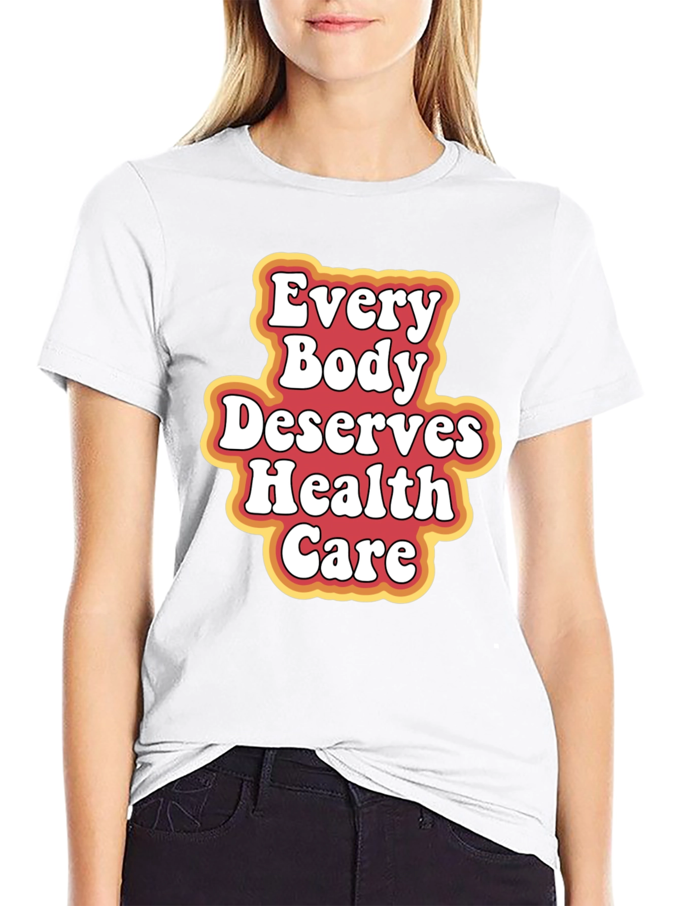 Black Every Body Deserves Health Care T-Shirt view 9
