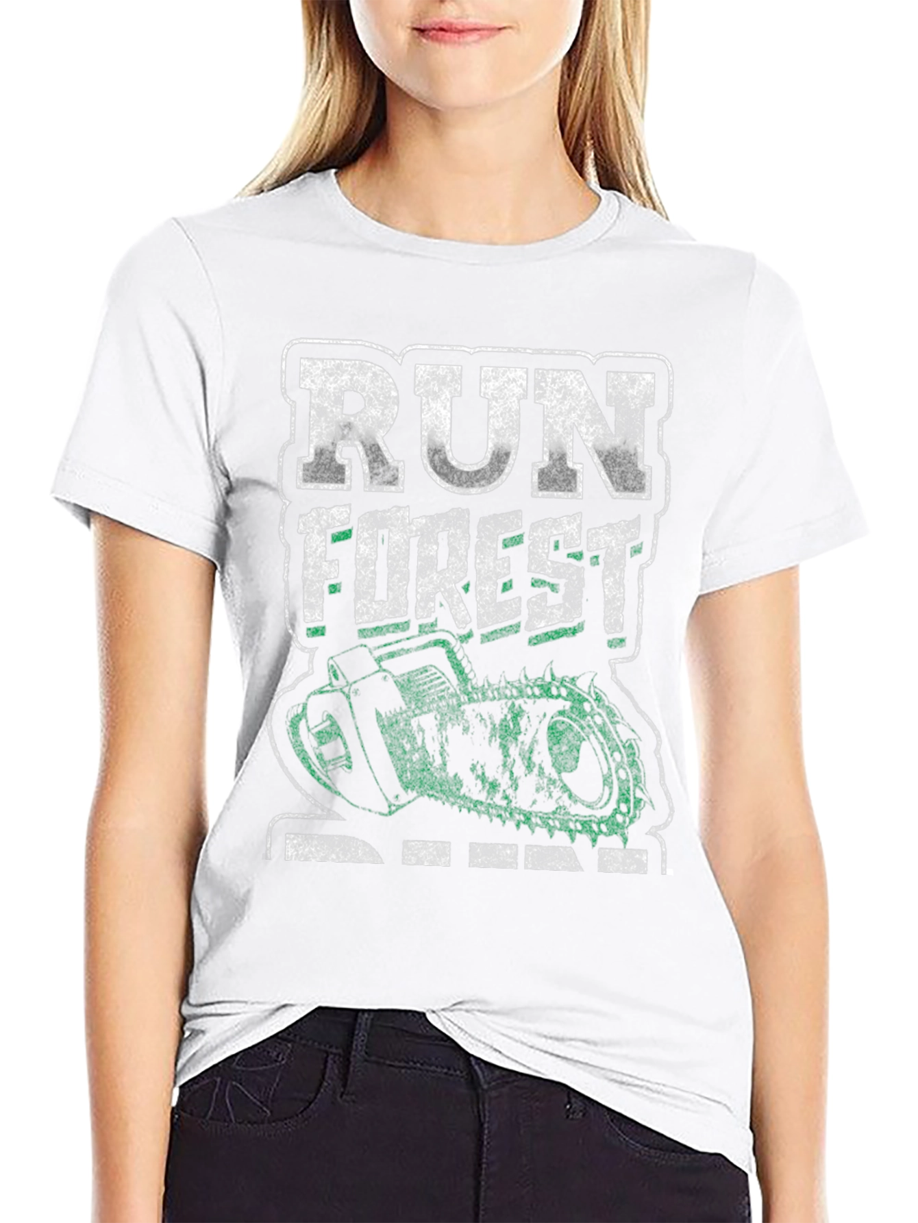 Black Run Forest Run T-Shirt - Unique Novelty Tee view 9