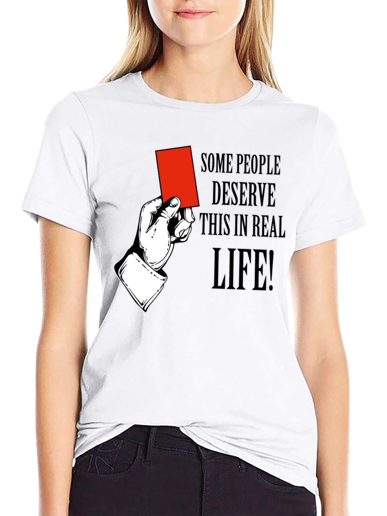 Black Red Card Humor T-Shirt: Some People Deserve It view 9