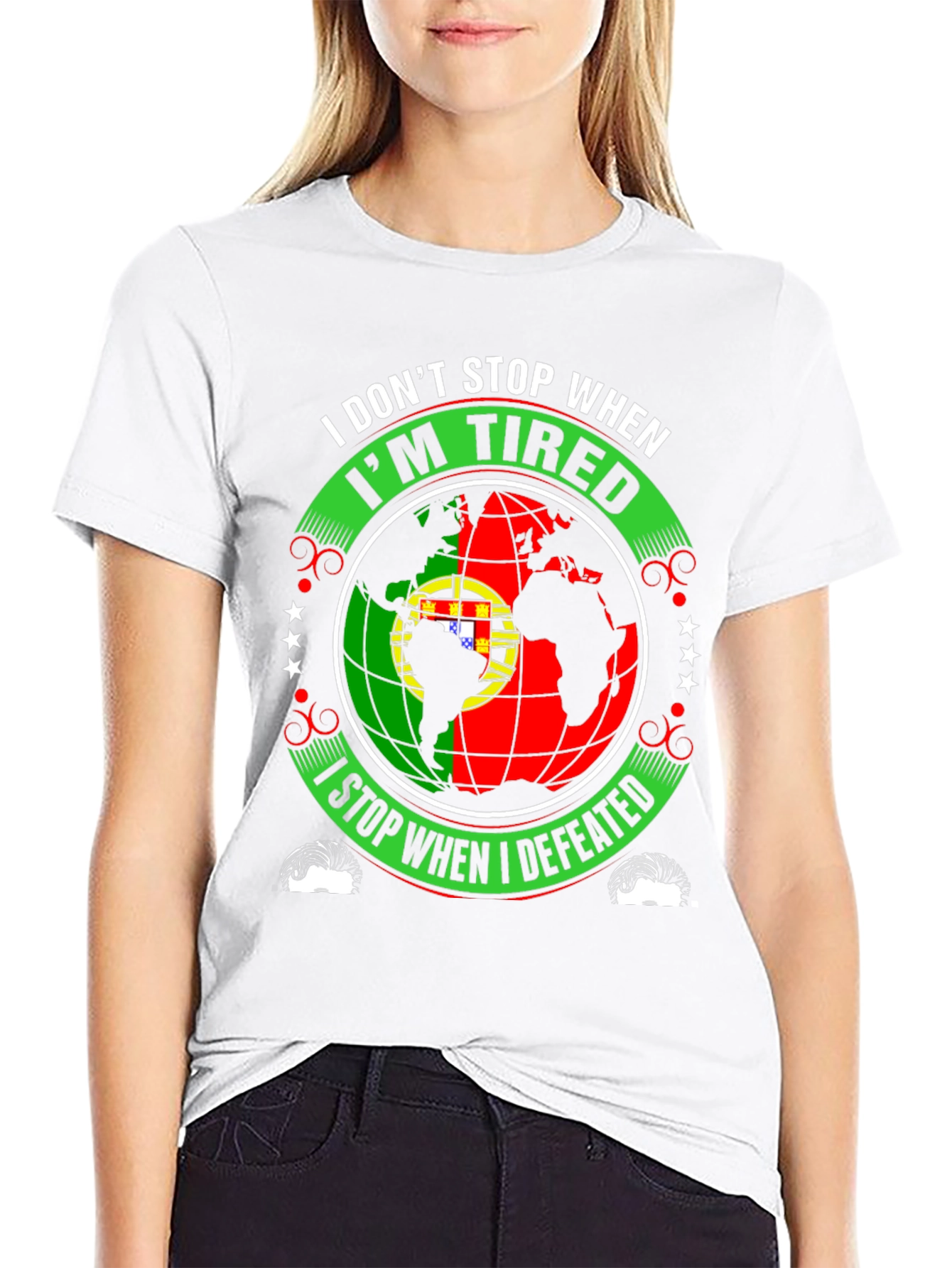 Portugal Flag Globe Motivational T-Shirt - 9